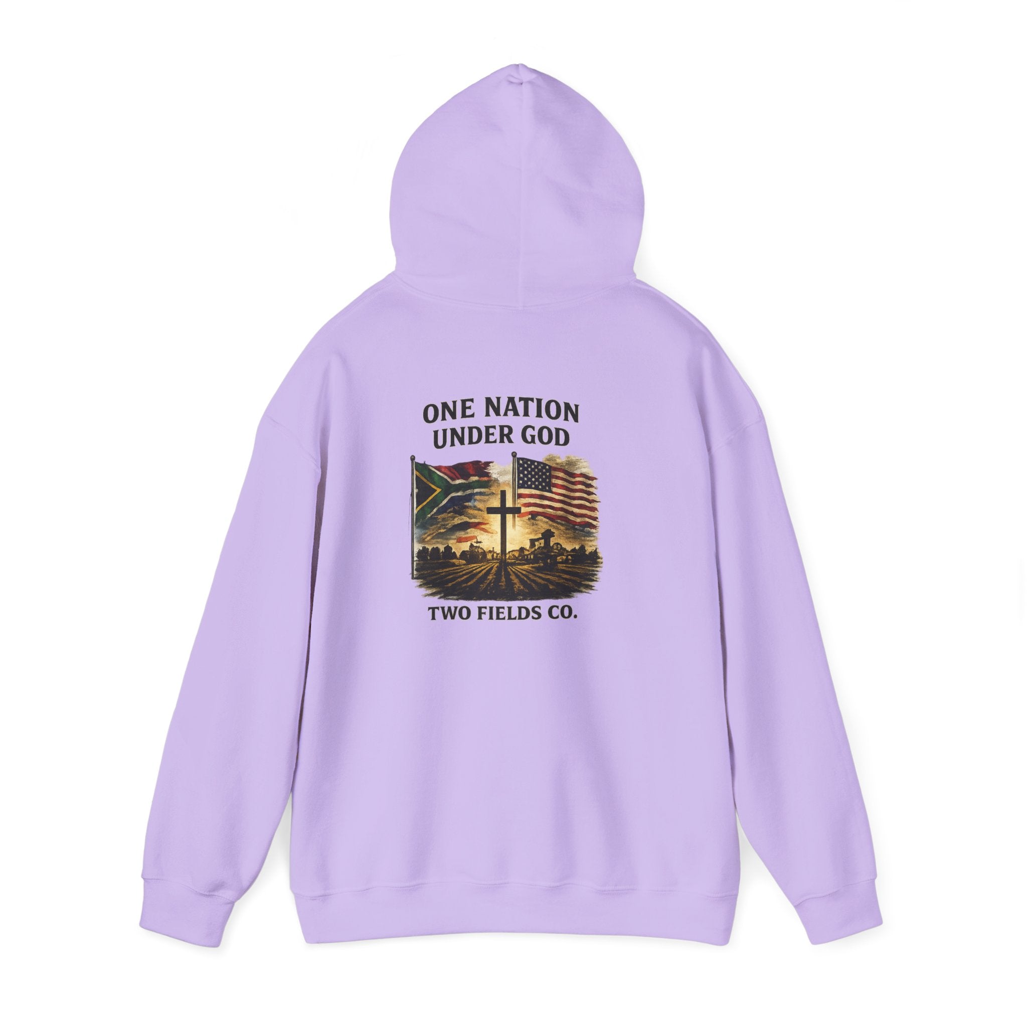 Hoodie - "One Nation Under God" Vintage Flag & Cross Hoodie