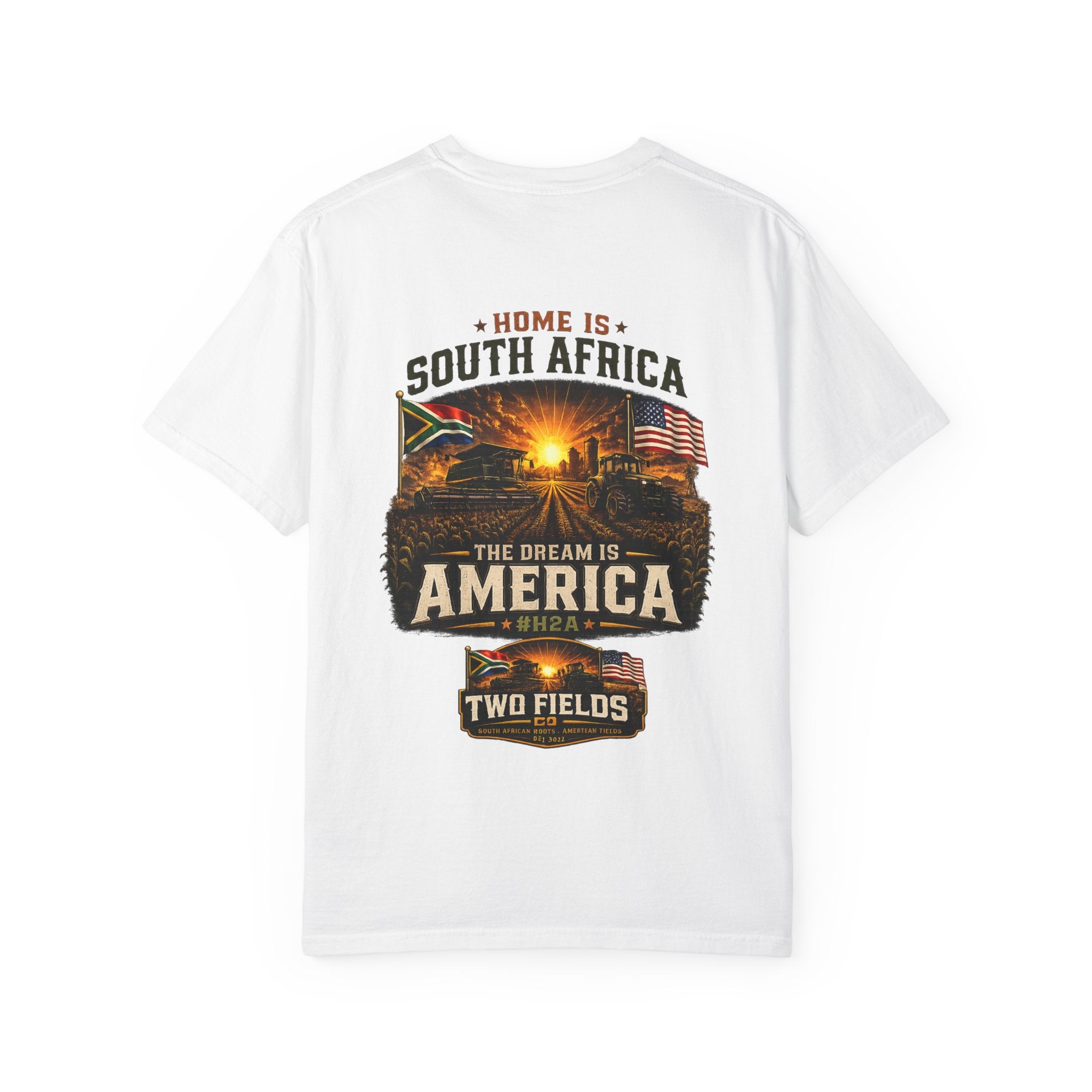White graphic t-shirt with large back print and crew neck