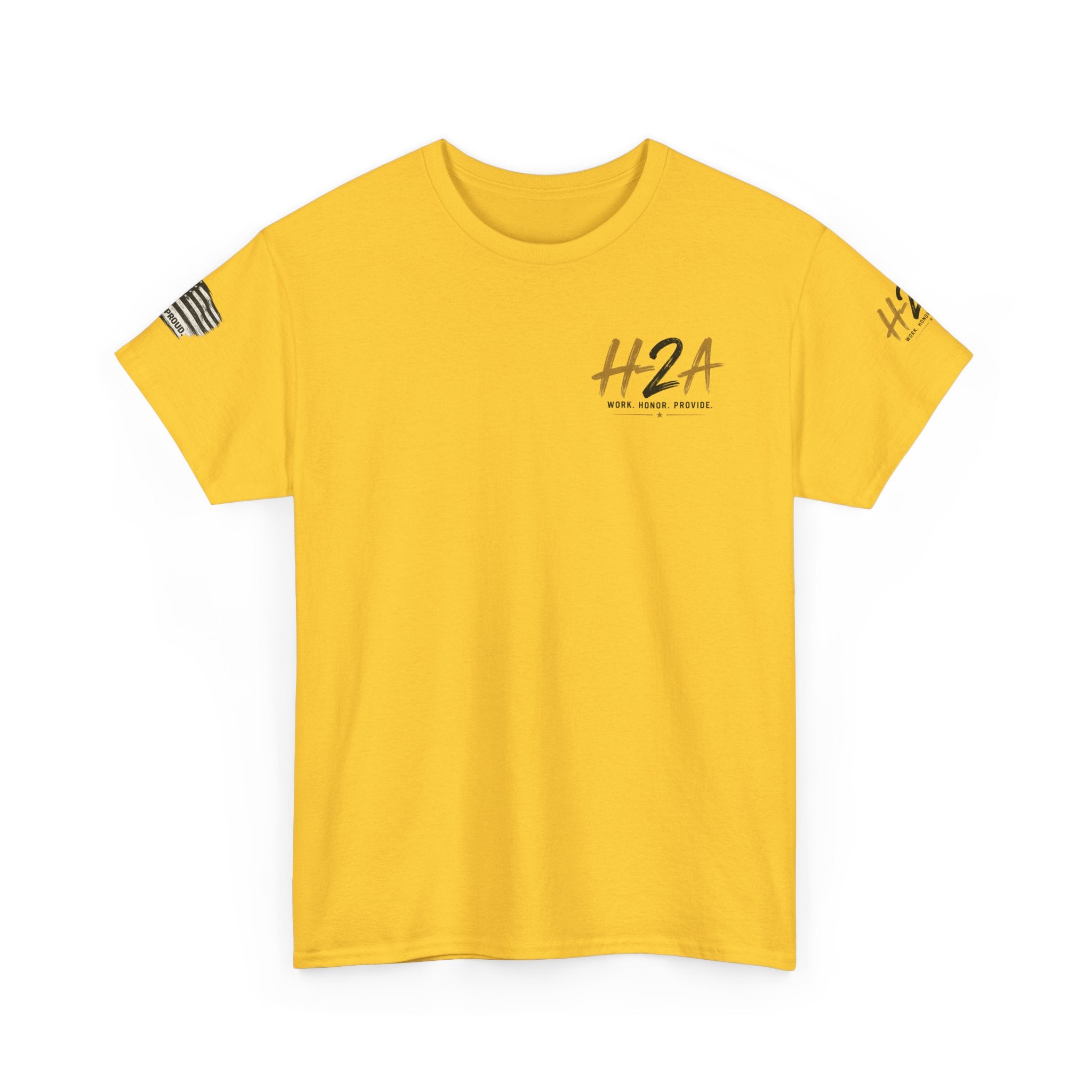 Daisy H2A farming T-shirt with small H2A logo on front