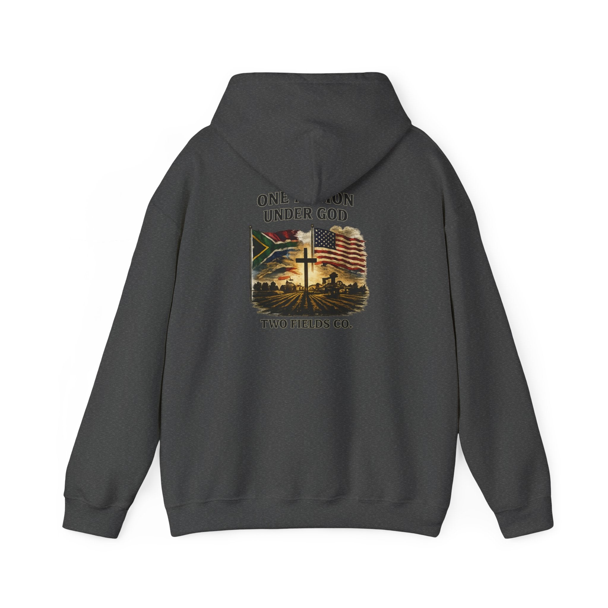 Hoodie - "One Nation Under God" Vintage Flag & Cross Hoodie