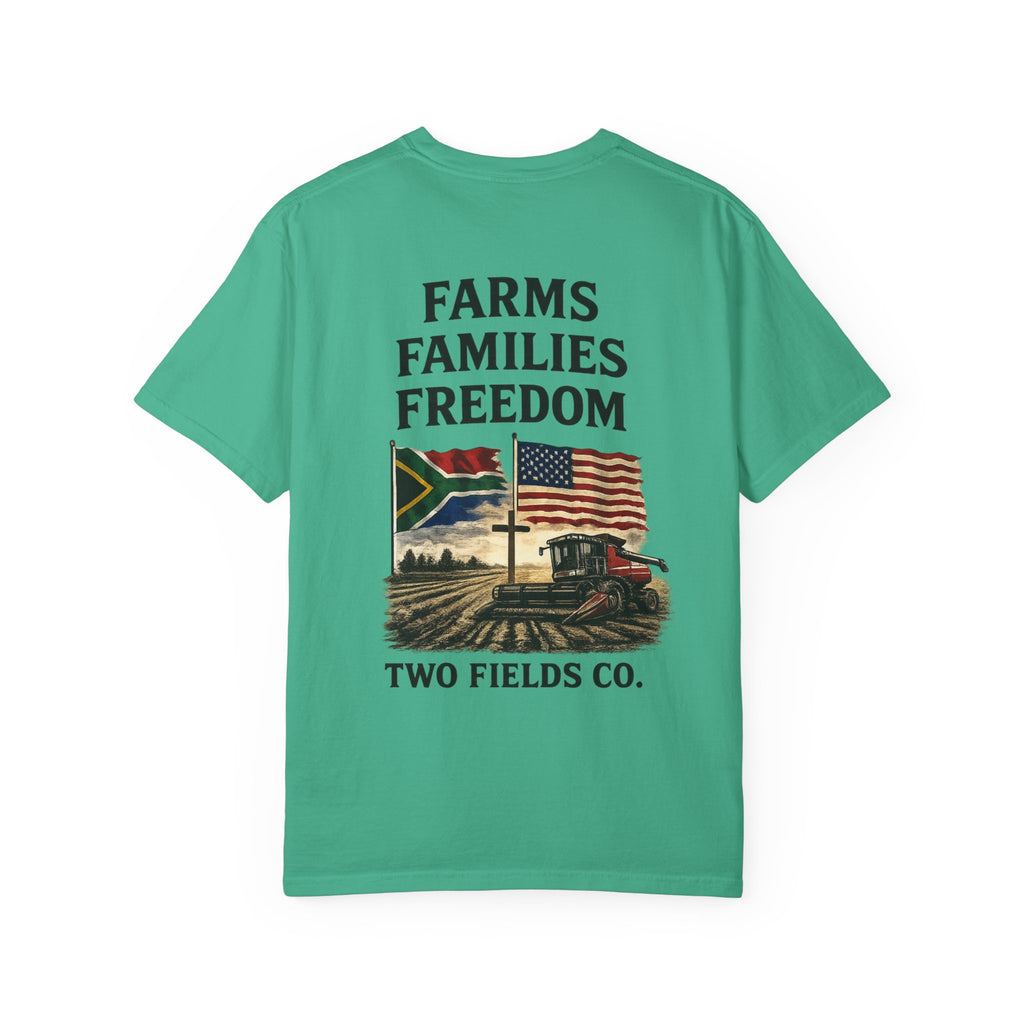 Green Farms Families Freedom tractor graphic T-shirt, crew neck short sleeves