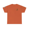 Patriotic rural farm graphic T-shirt in antique orange with small H2A front logo