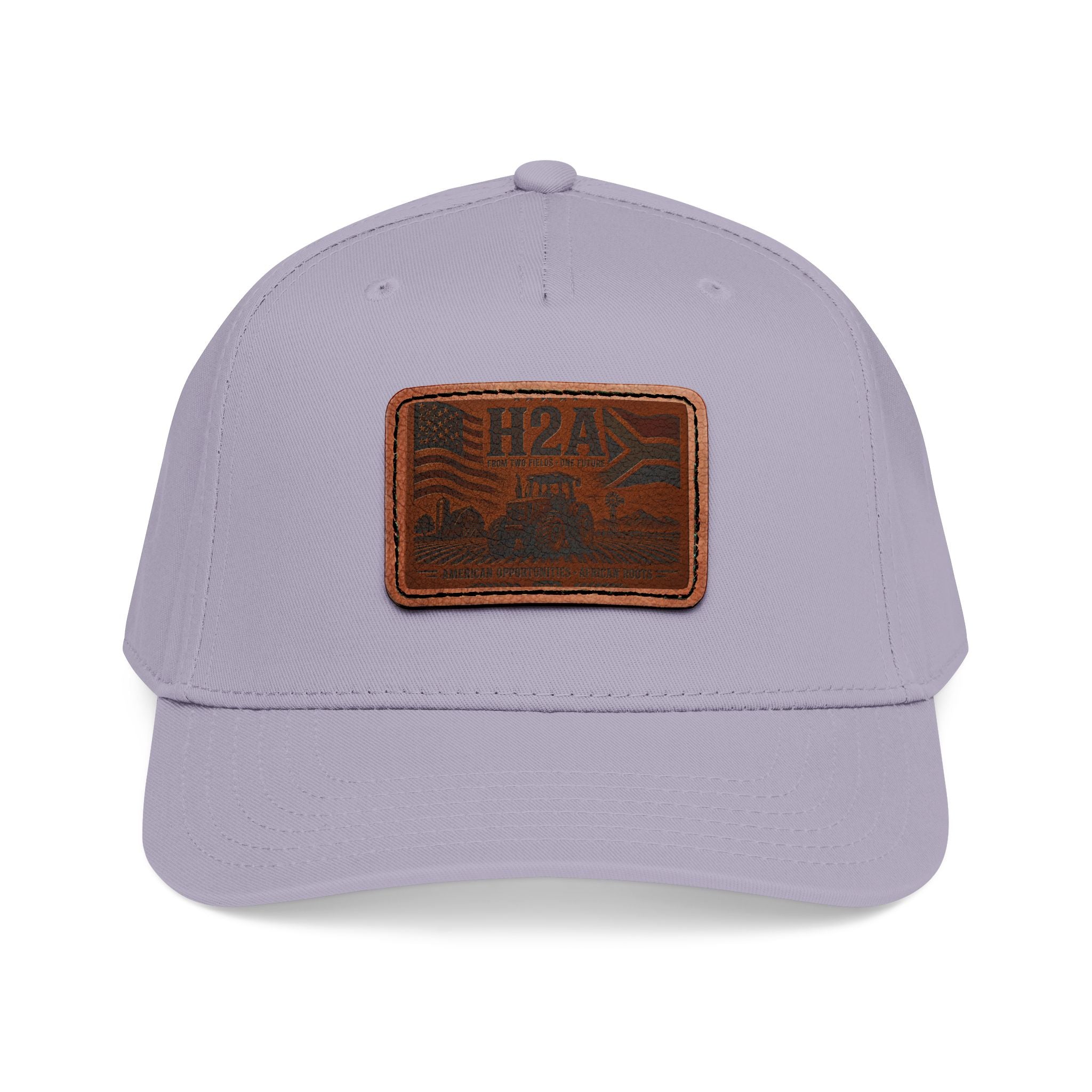 Light gray baseball cap with rectangular H2A vintage logo patch