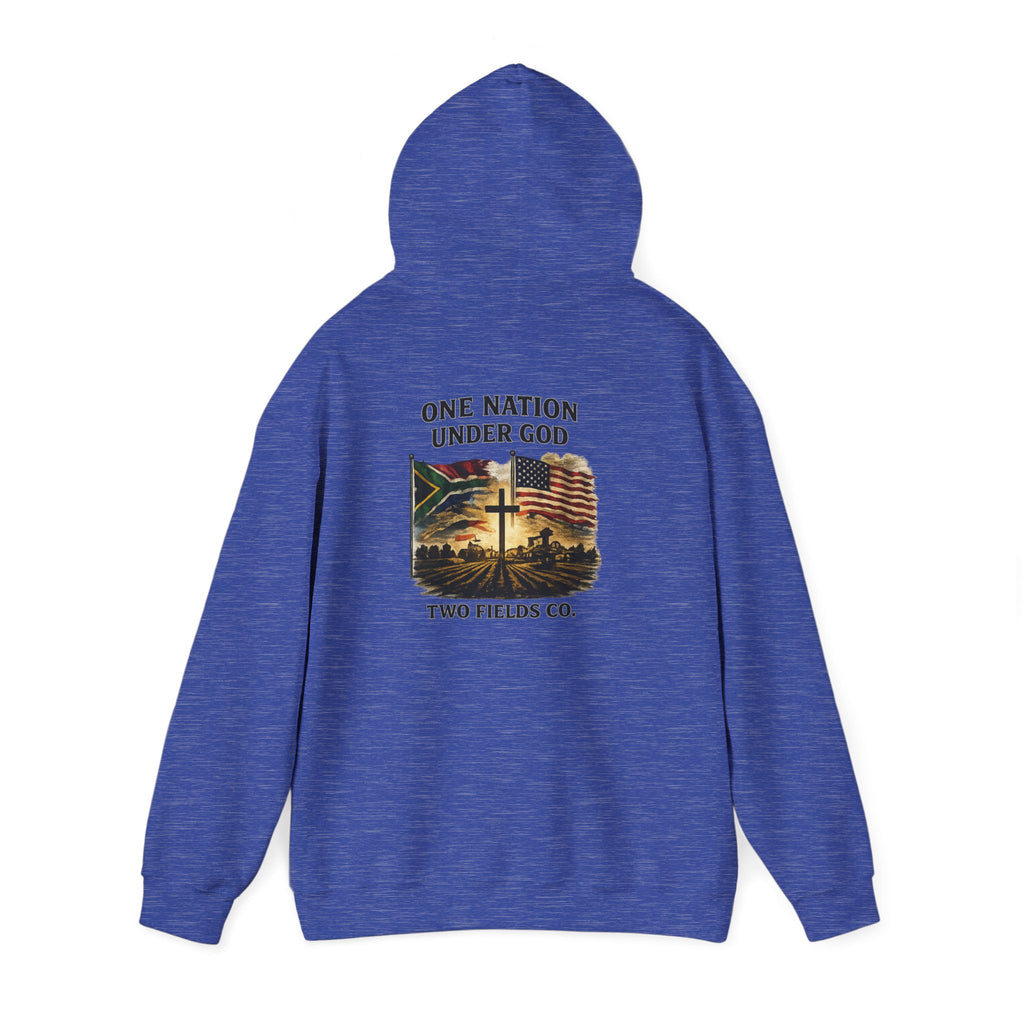 Hoodie - "One Nation Under God" Vintage Flag & Cross Hoodie