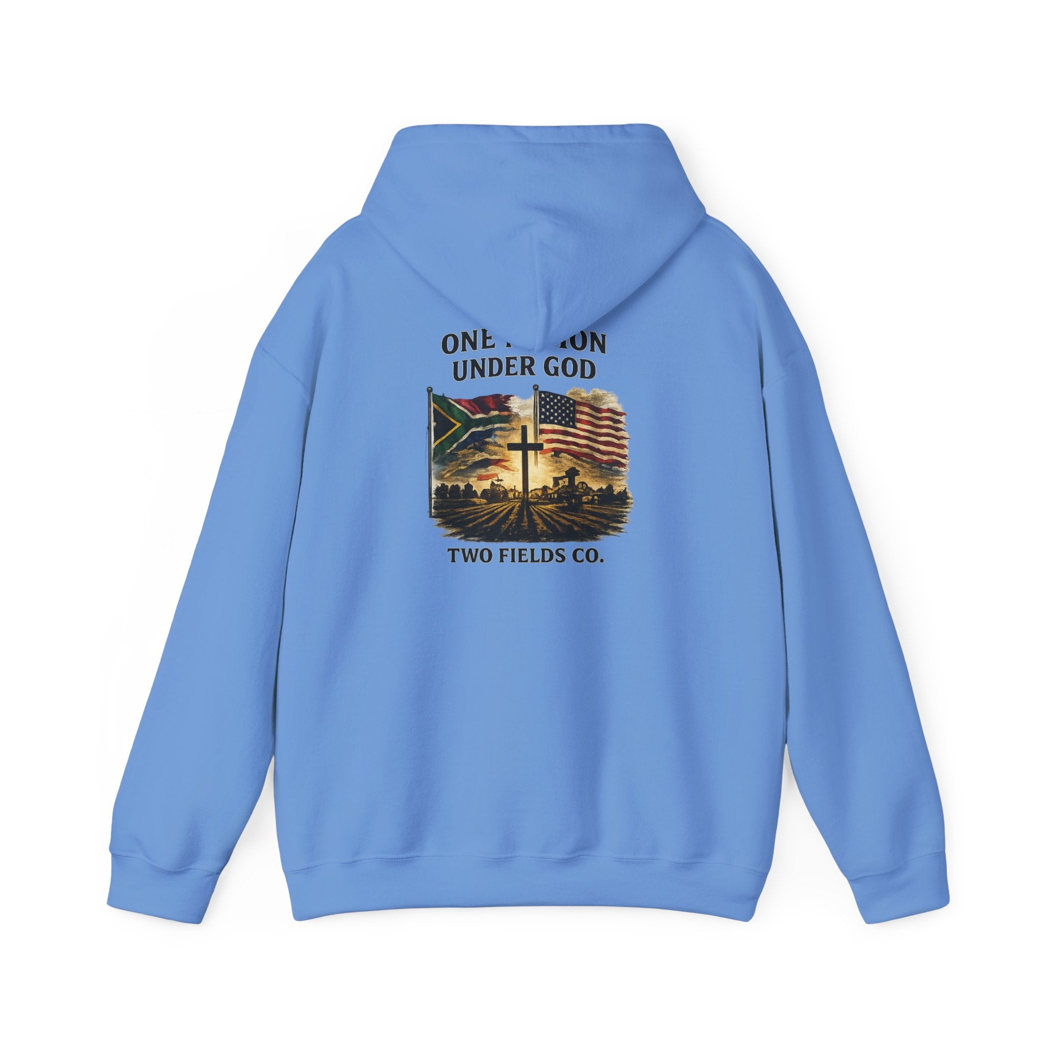 Hoodie - "One Nation Under God" Vintage Flag & Cross Hoodie