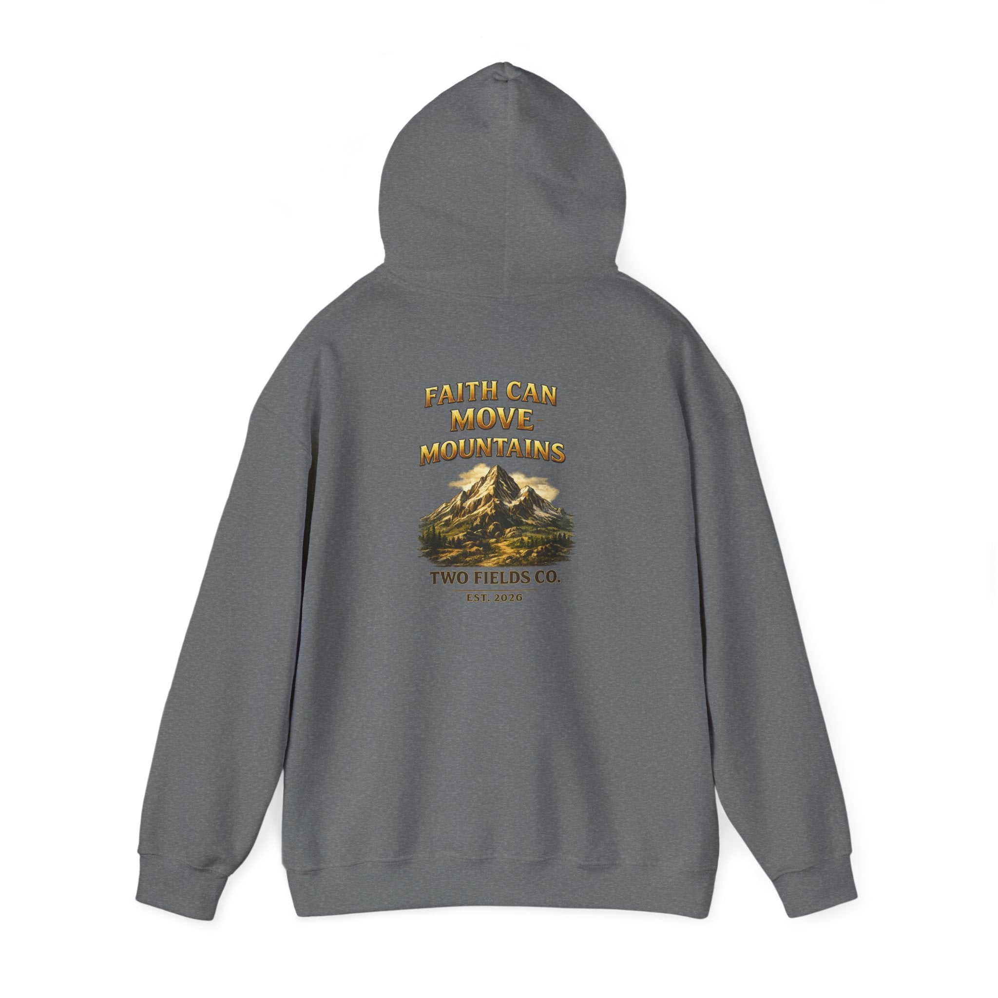 Mountain Adventure Hoodie — "Faith Can Move Mountains" Graphic Pullover