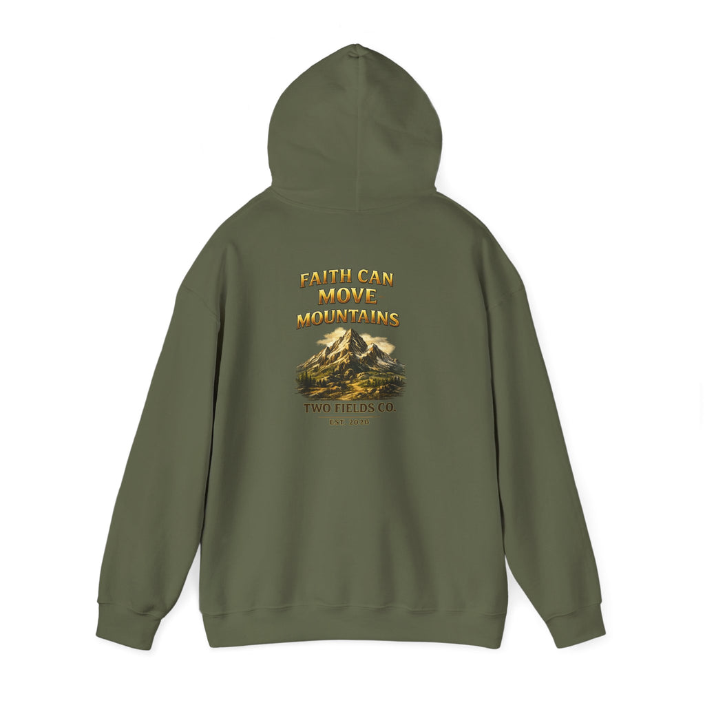 Mountain Adventure Hoodie — "Faith Can Move Mountains" Graphic Pullover