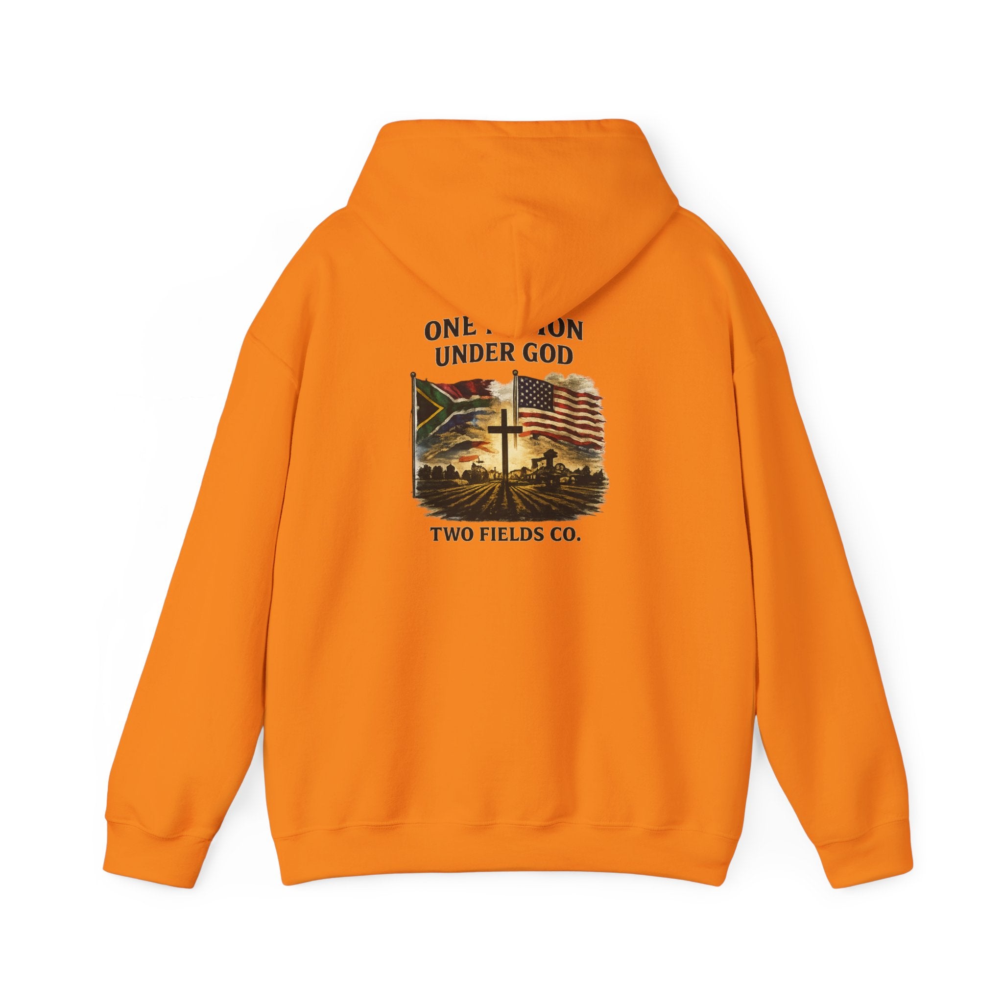 Hoodie - "One Nation Under God" Vintage Flag & Cross Hoodie