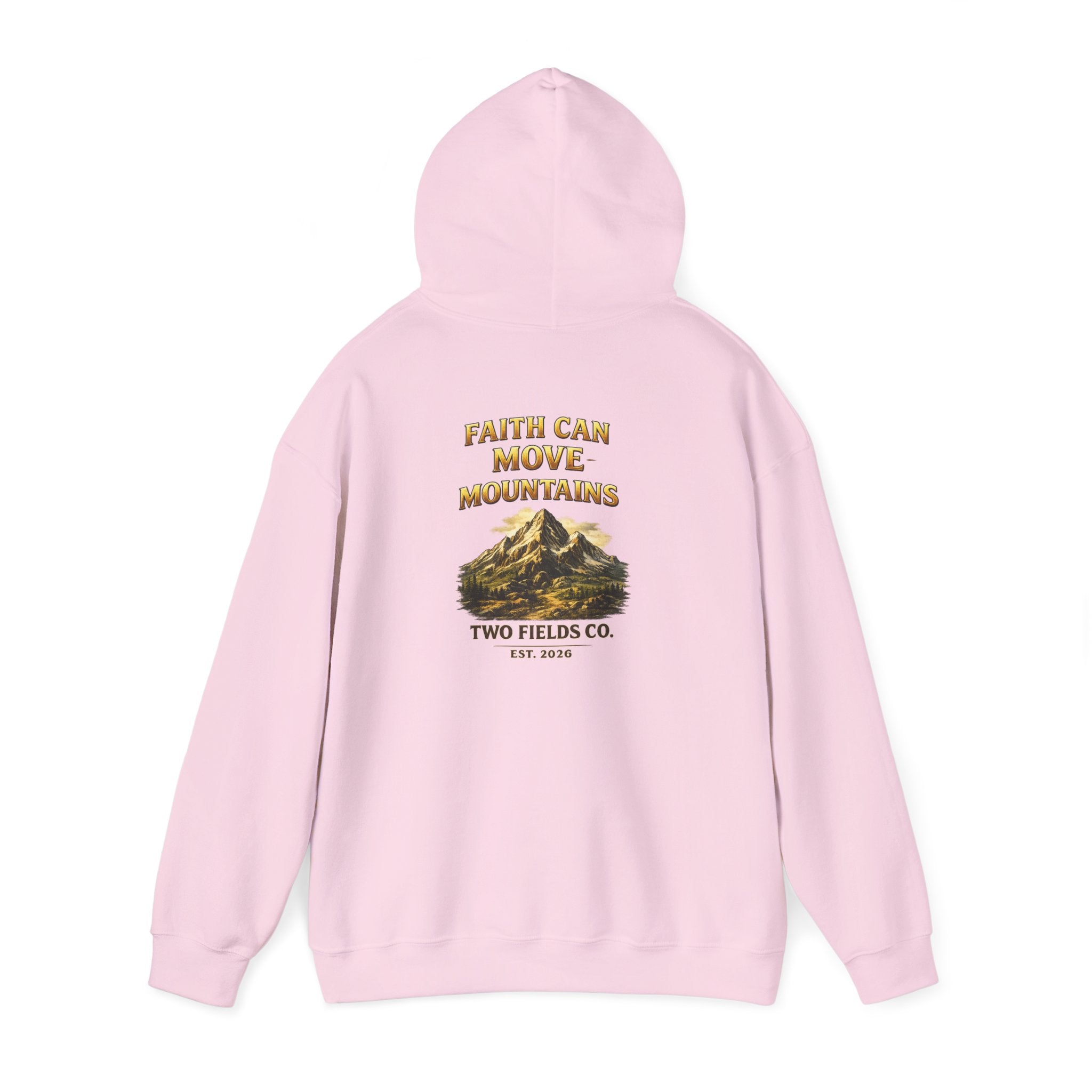 Mountain Adventure Hoodie — "Faith Can Move Mountains" Graphic Pullover