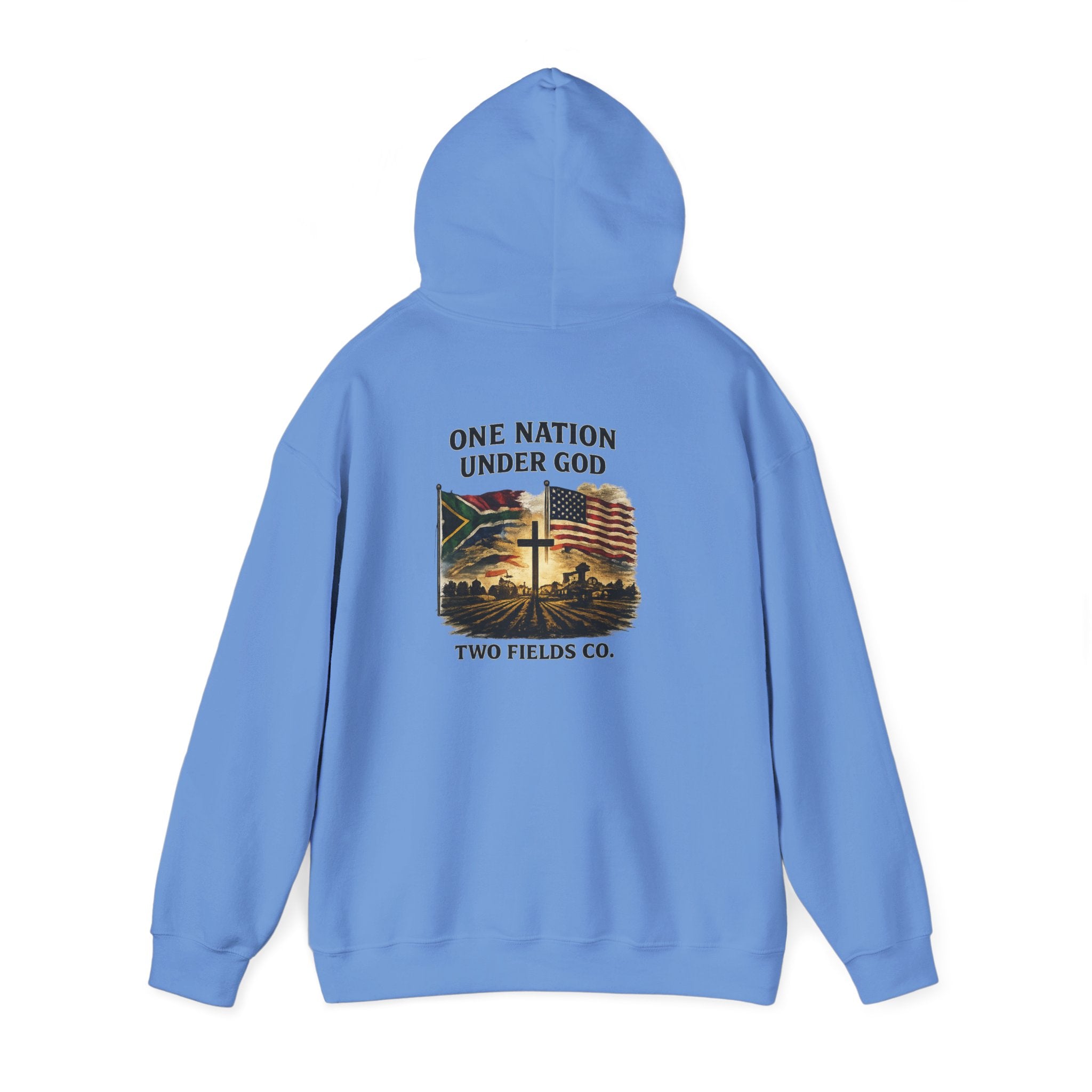 Hoodie - "One Nation Under God" Vintage Flag & Cross Hoodie