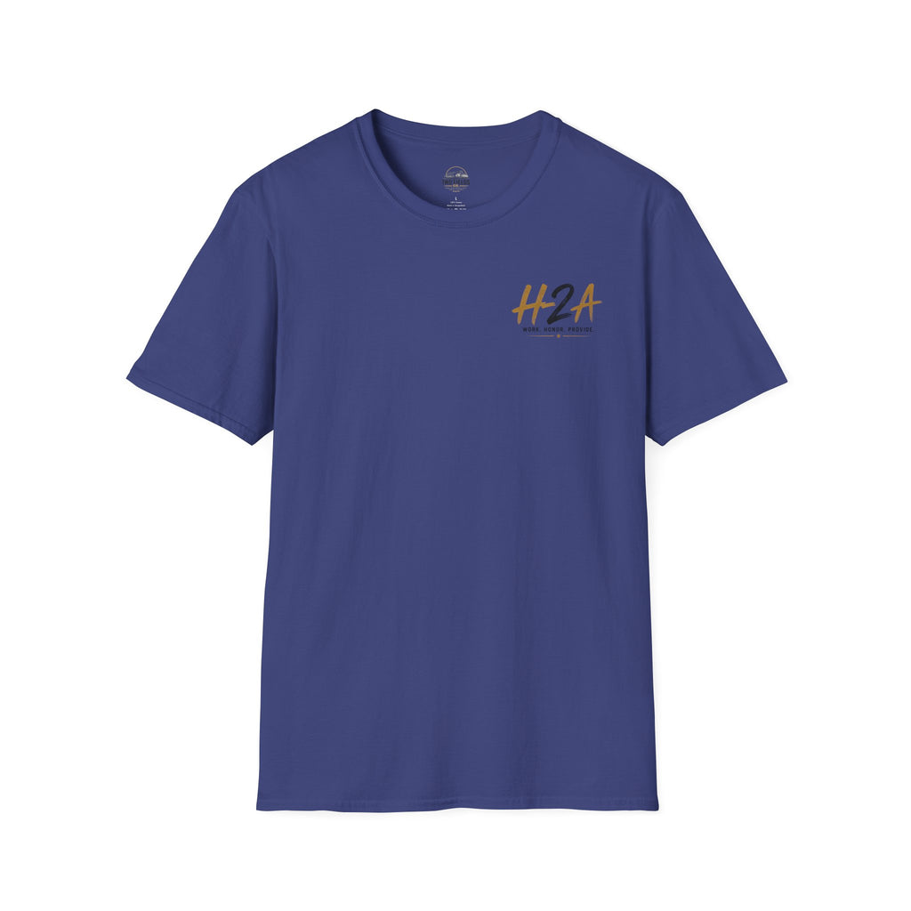 Unisex T-shirt in deep blue with small H2A logo on the chest