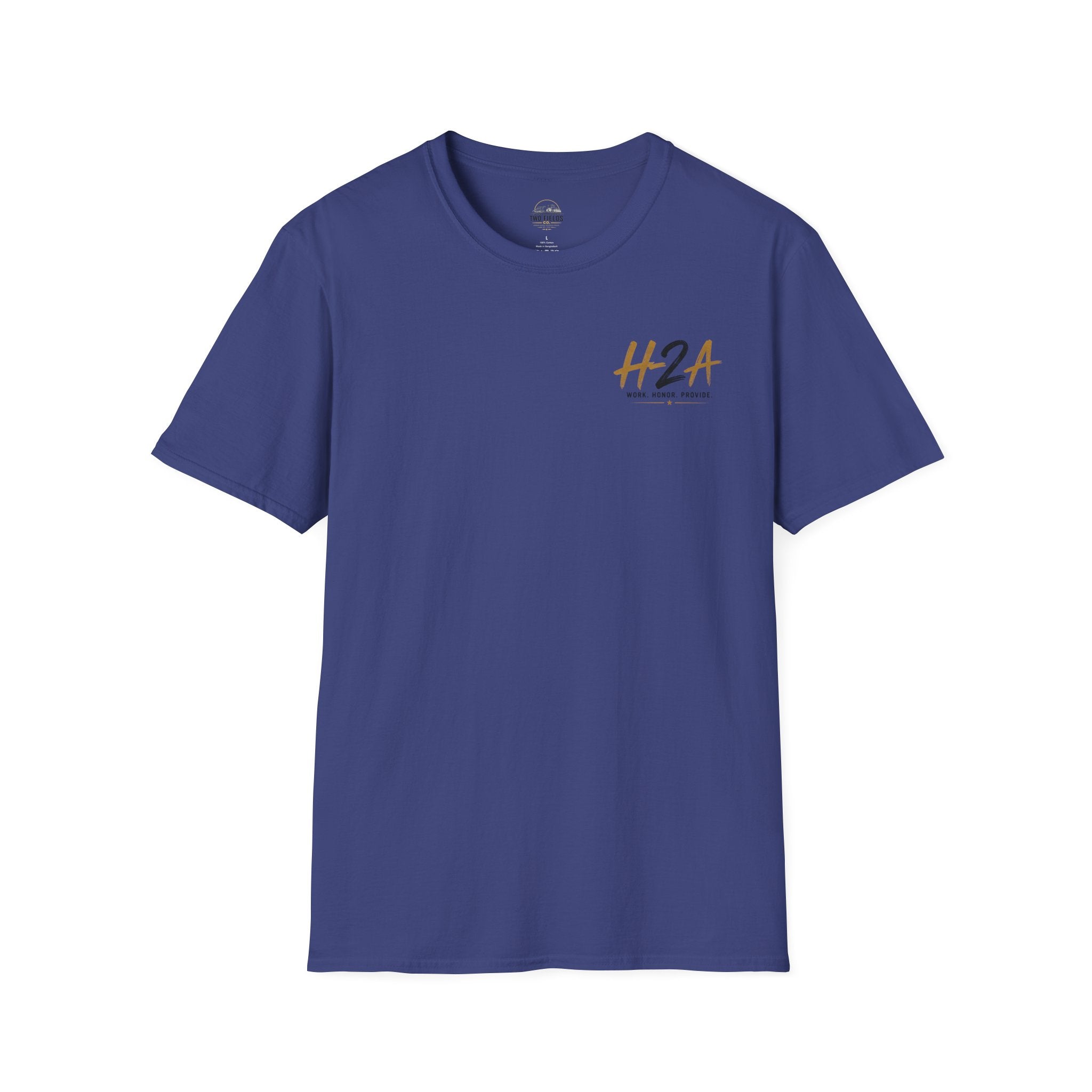 Unisex T-shirt in deep blue with small H2A logo on the chest
