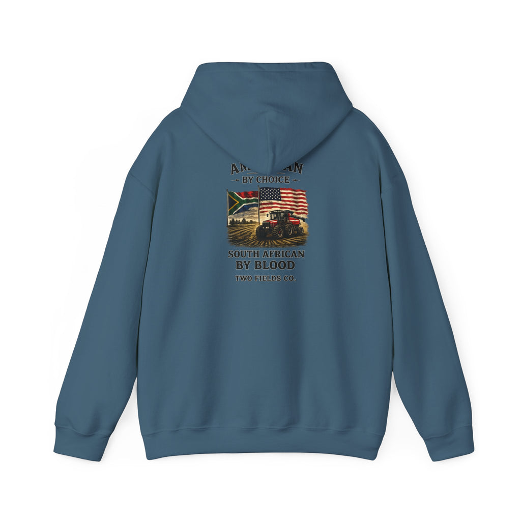 Teal pullover hoodie with back graphic print and hood