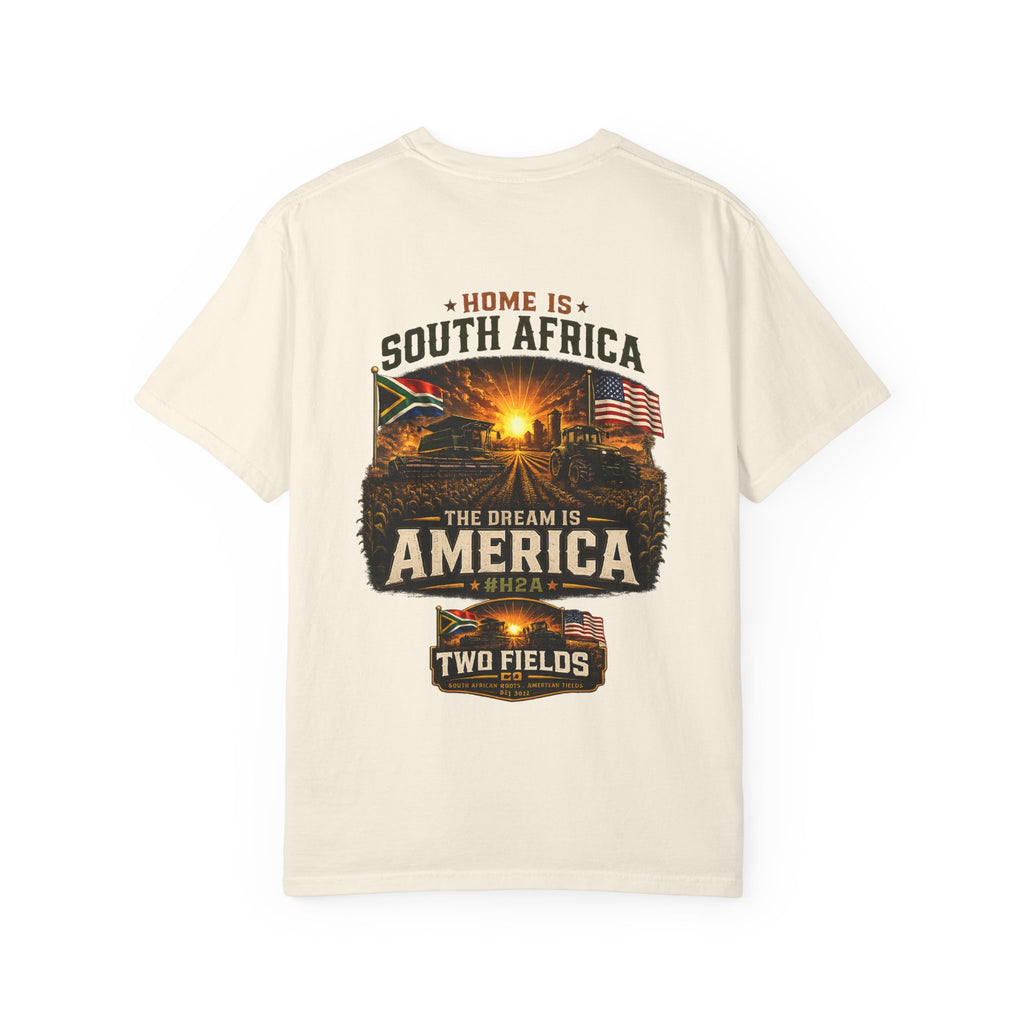 Cream graphic t-shirt with large back print and crew neck