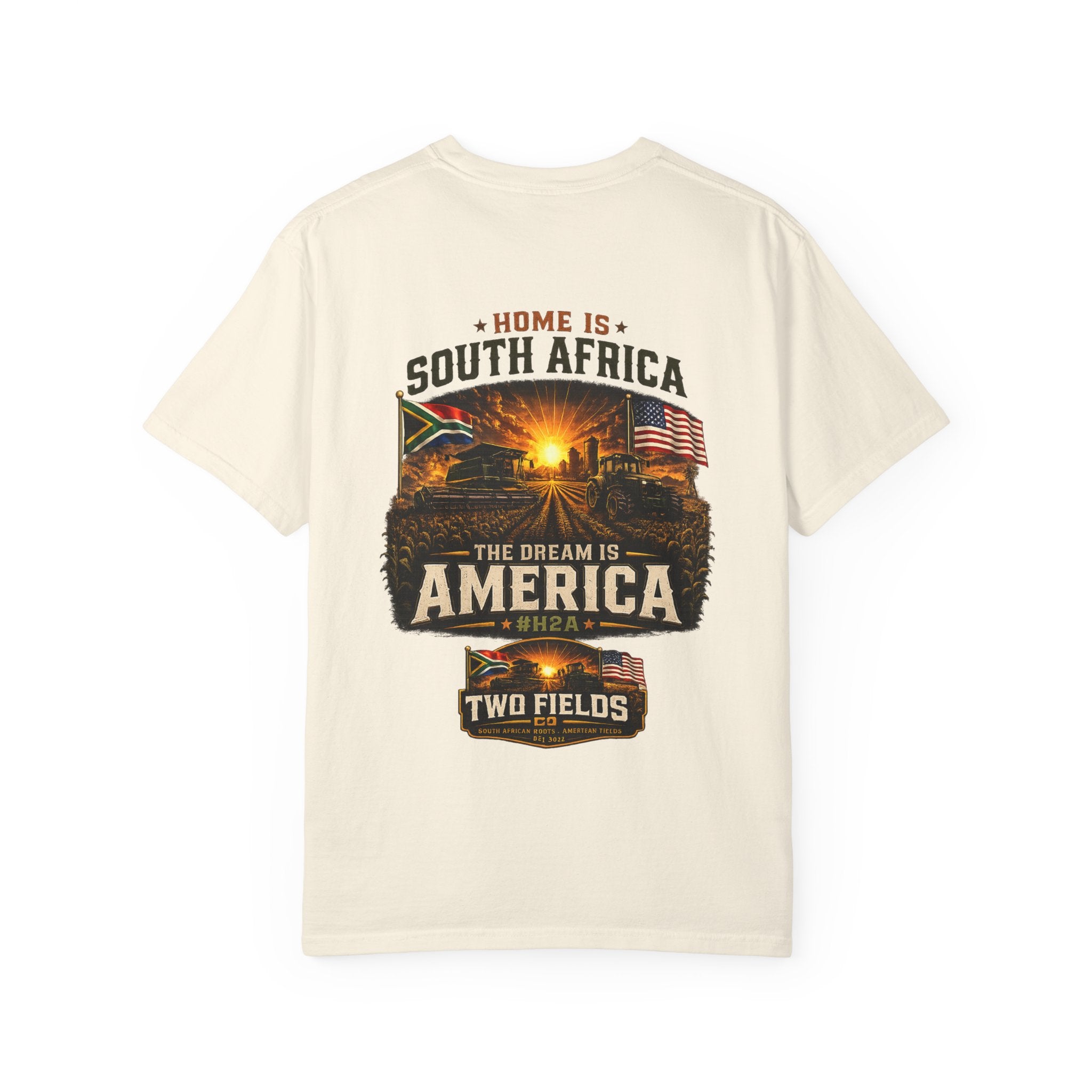 Cream graphic t-shirt with large back print and crew neck