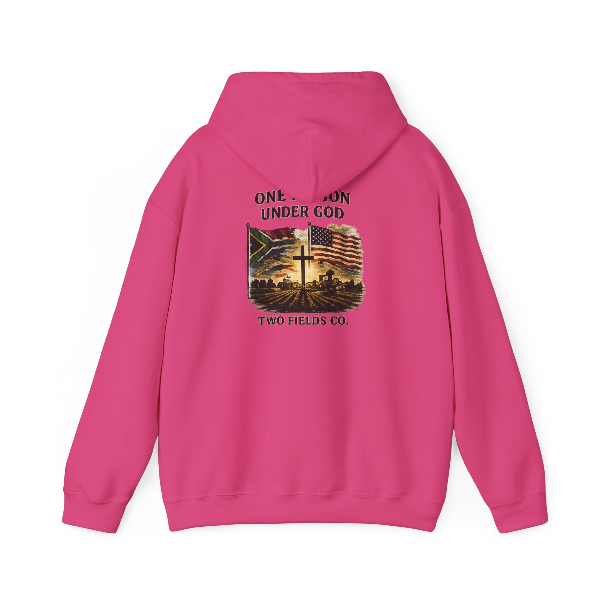 Hoodie - "One Nation Under God" Vintage Flag & Cross Hoodie