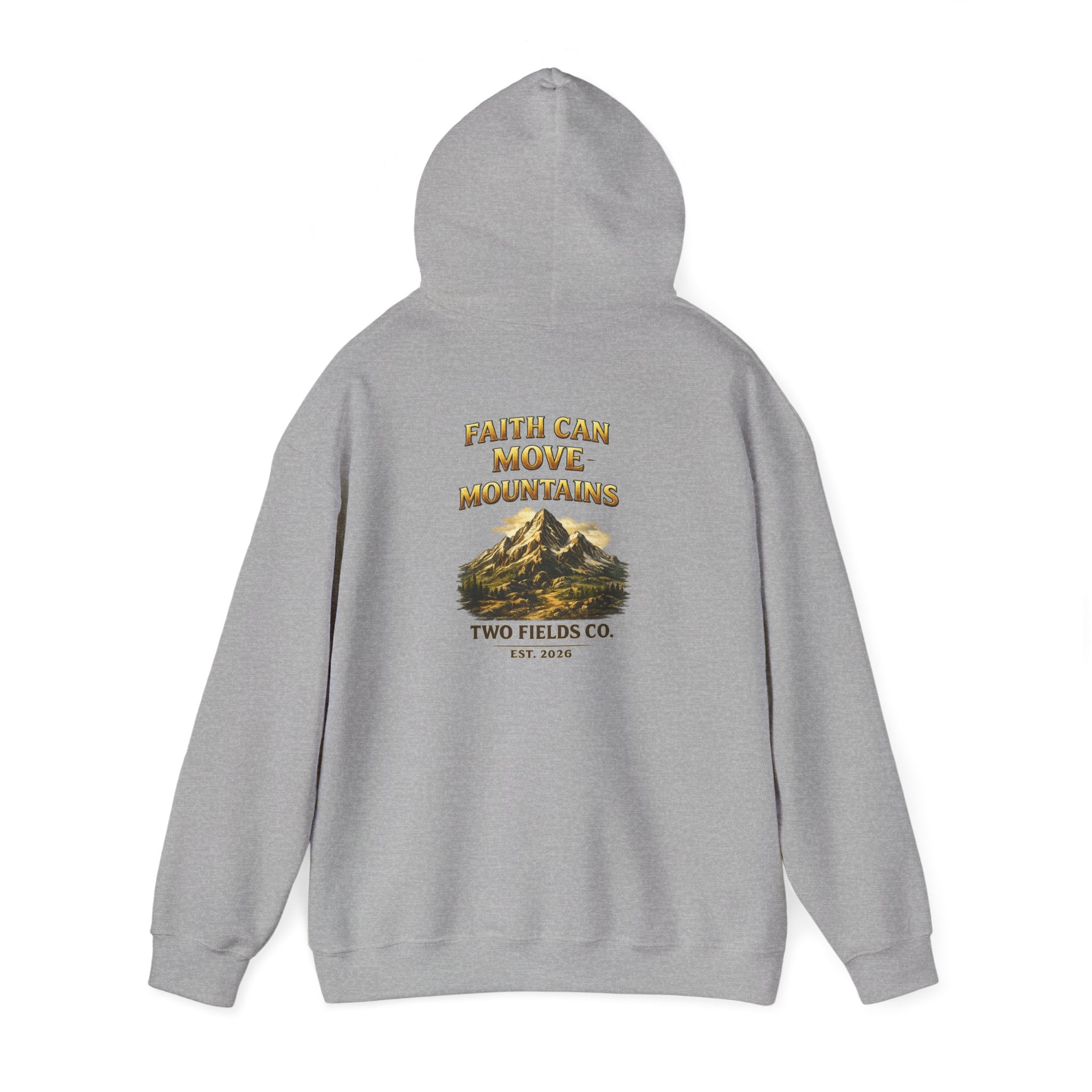 Mountain Adventure Hoodie — "Faith Can Move Mountains" Graphic Pullover