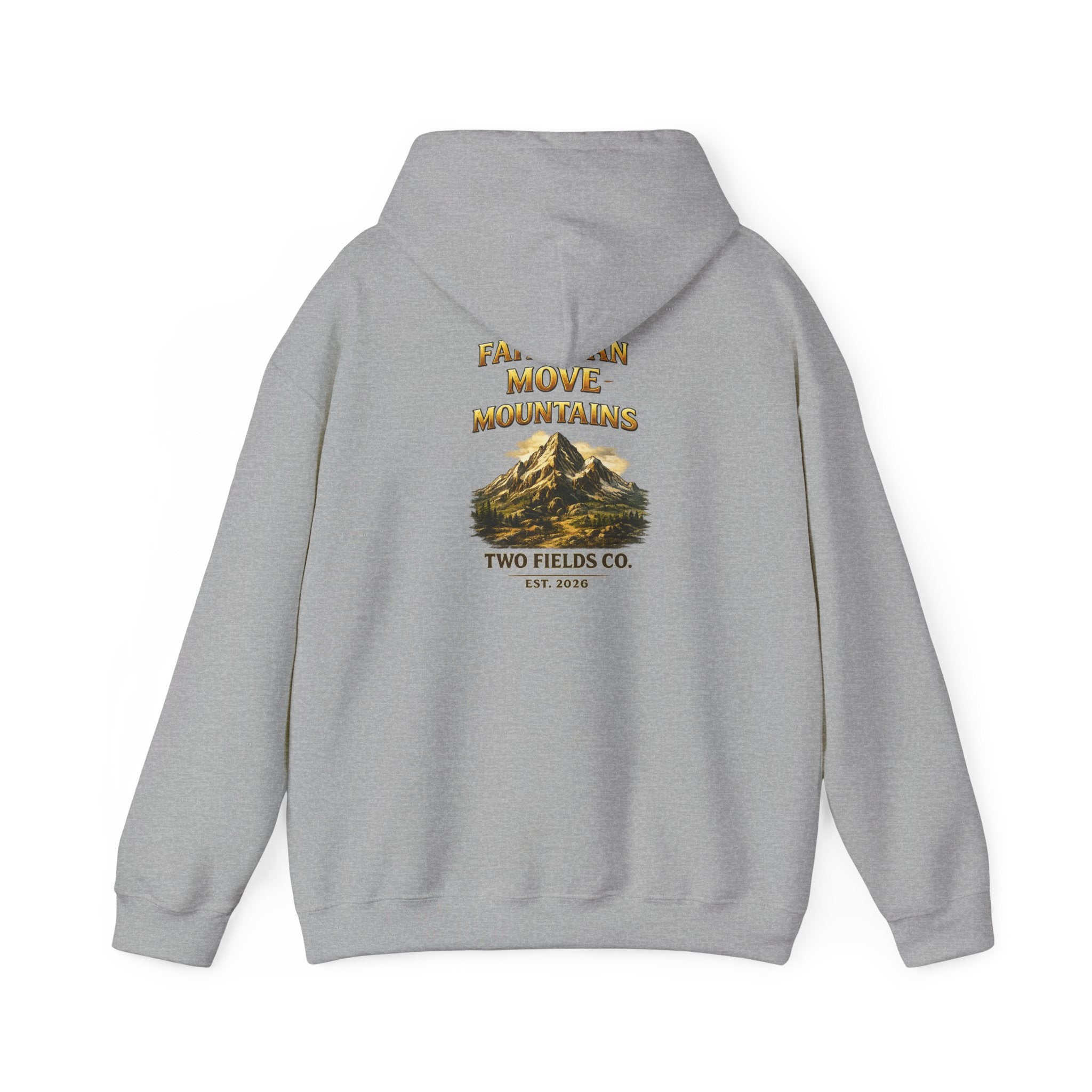 Mountain Adventure Hoodie — "Faith Can Move Mountains" Graphic Pullover