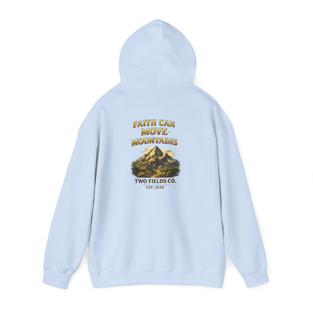 Mountain Adventure Hoodie — "Faith Can Move Mountains" Graphic Pullover