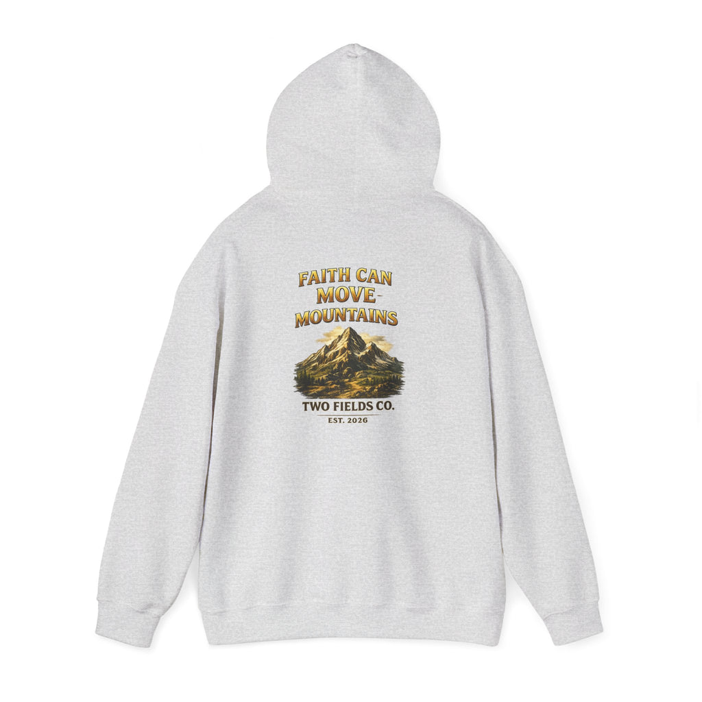 Mountain Adventure Hoodie — "Faith Can Move Mountains" Graphic Pullover