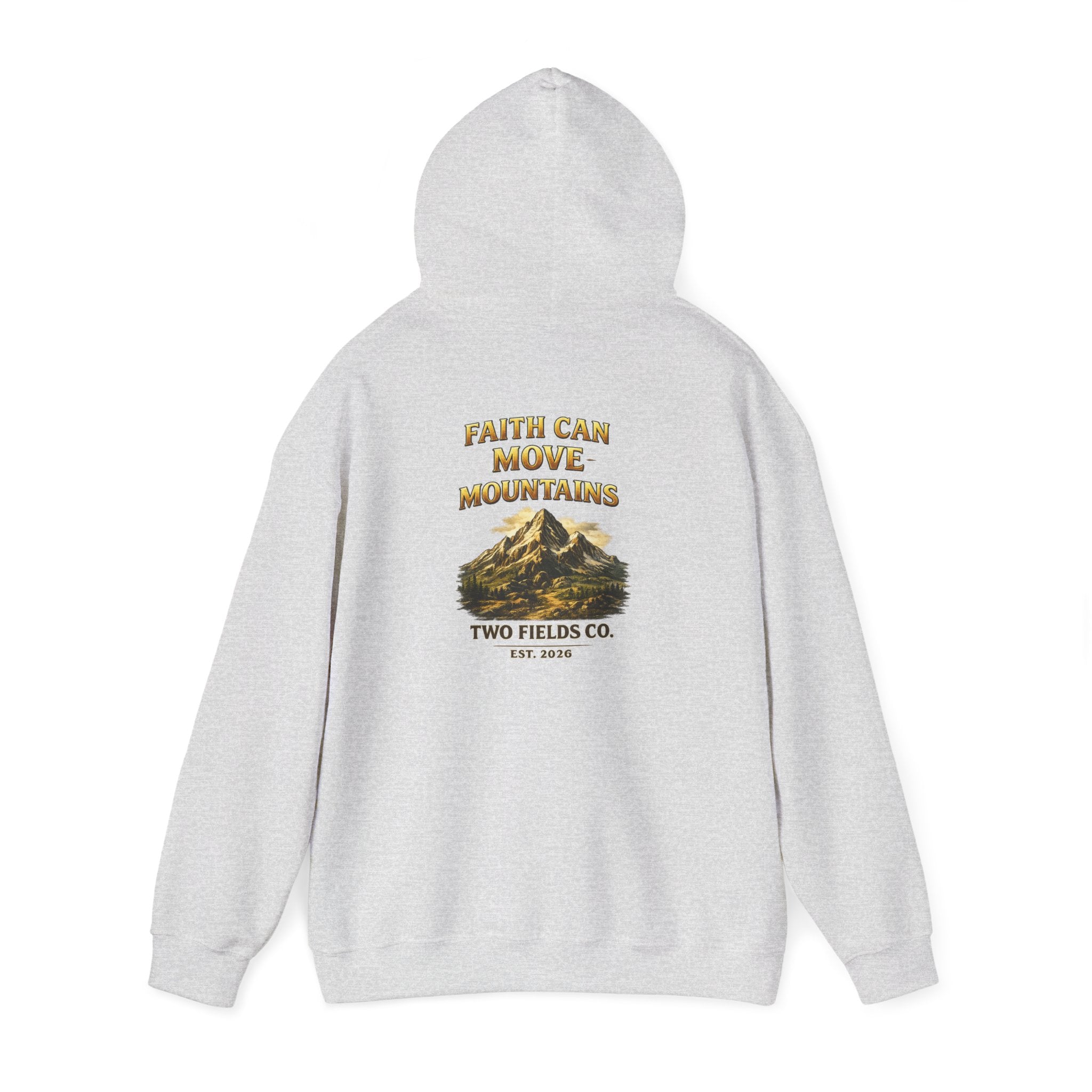 Mountain Adventure Hoodie — "Faith Can Move Mountains" Graphic Pullover