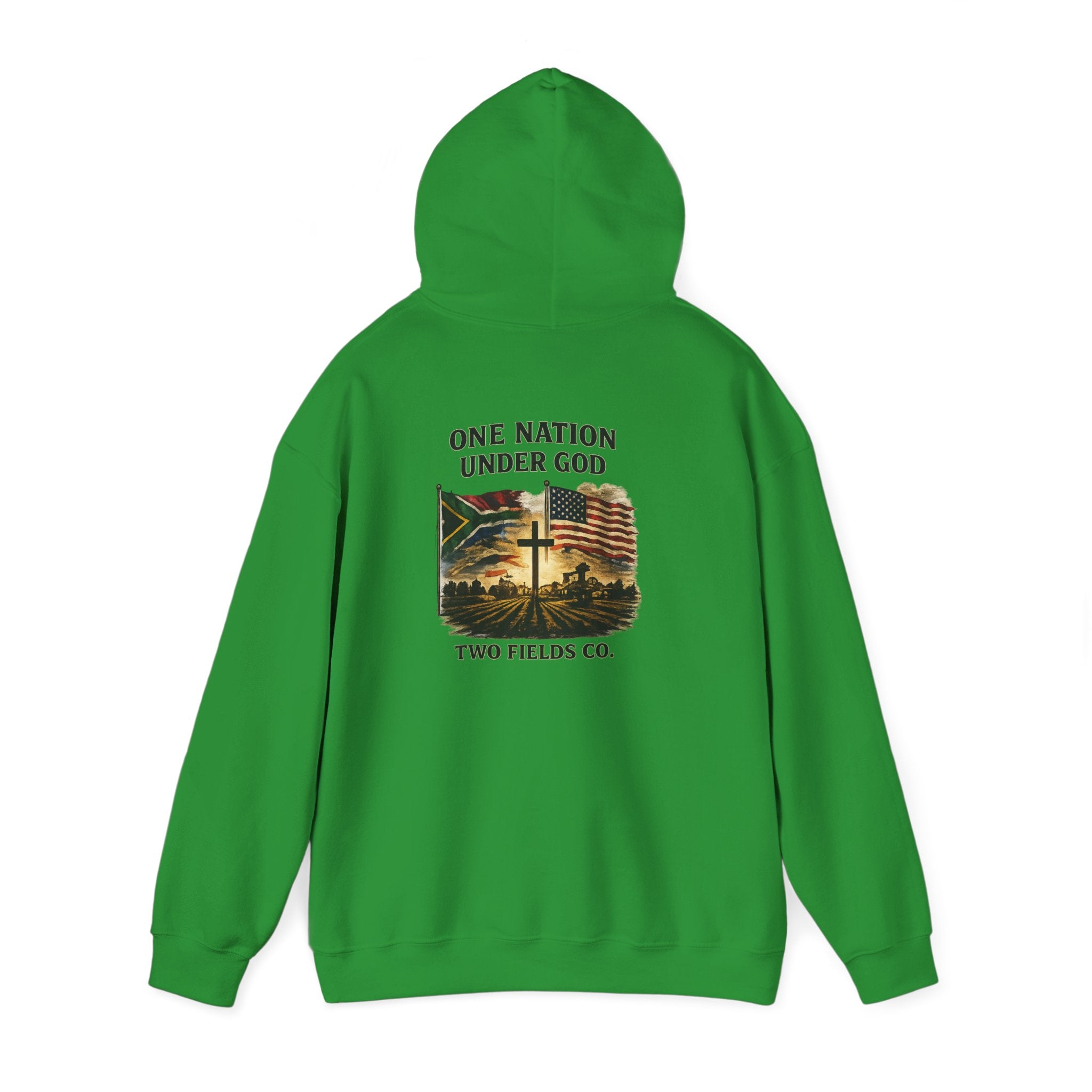 Hoodie - "One Nation Under God" Vintage Flag & Cross Hoodie