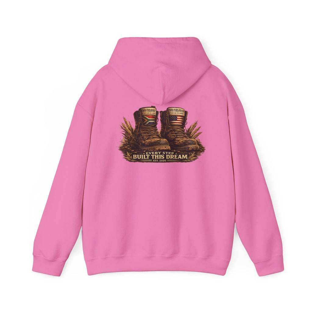 Pink hoodie sweatshirt with hood and large centered back western graphic print