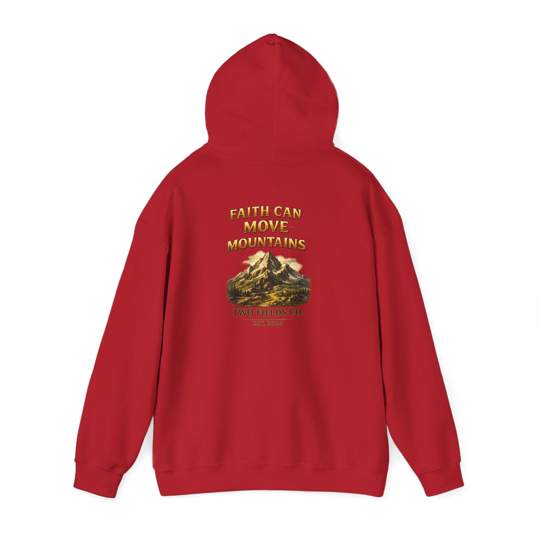 Mountain Adventure Hoodie — "Faith Can Move Mountains" Graphic Pullover