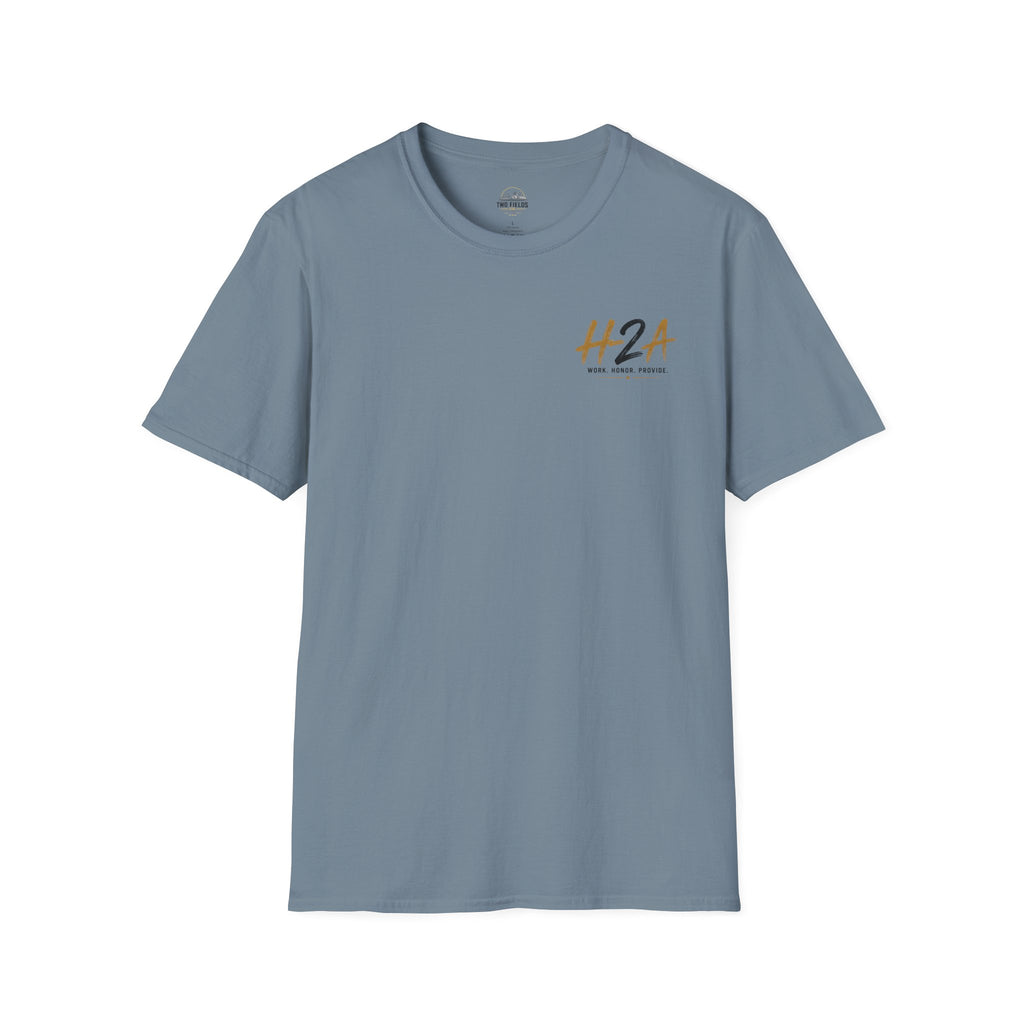 Unisex T-shirt in light blue with small H2A logo on the chest