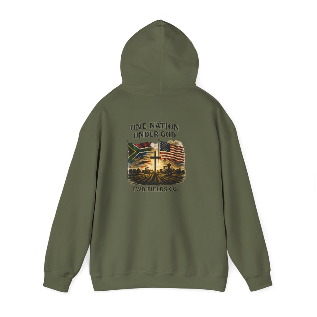 Hoodie - "One Nation Under God" Vintage Flag & Cross Hoodie