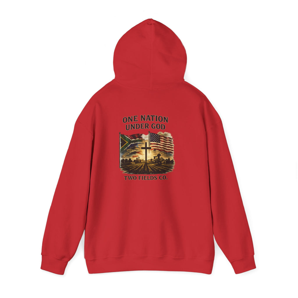 Hoodie - "One Nation Under God" Vintage Flag & Cross Hoodie
