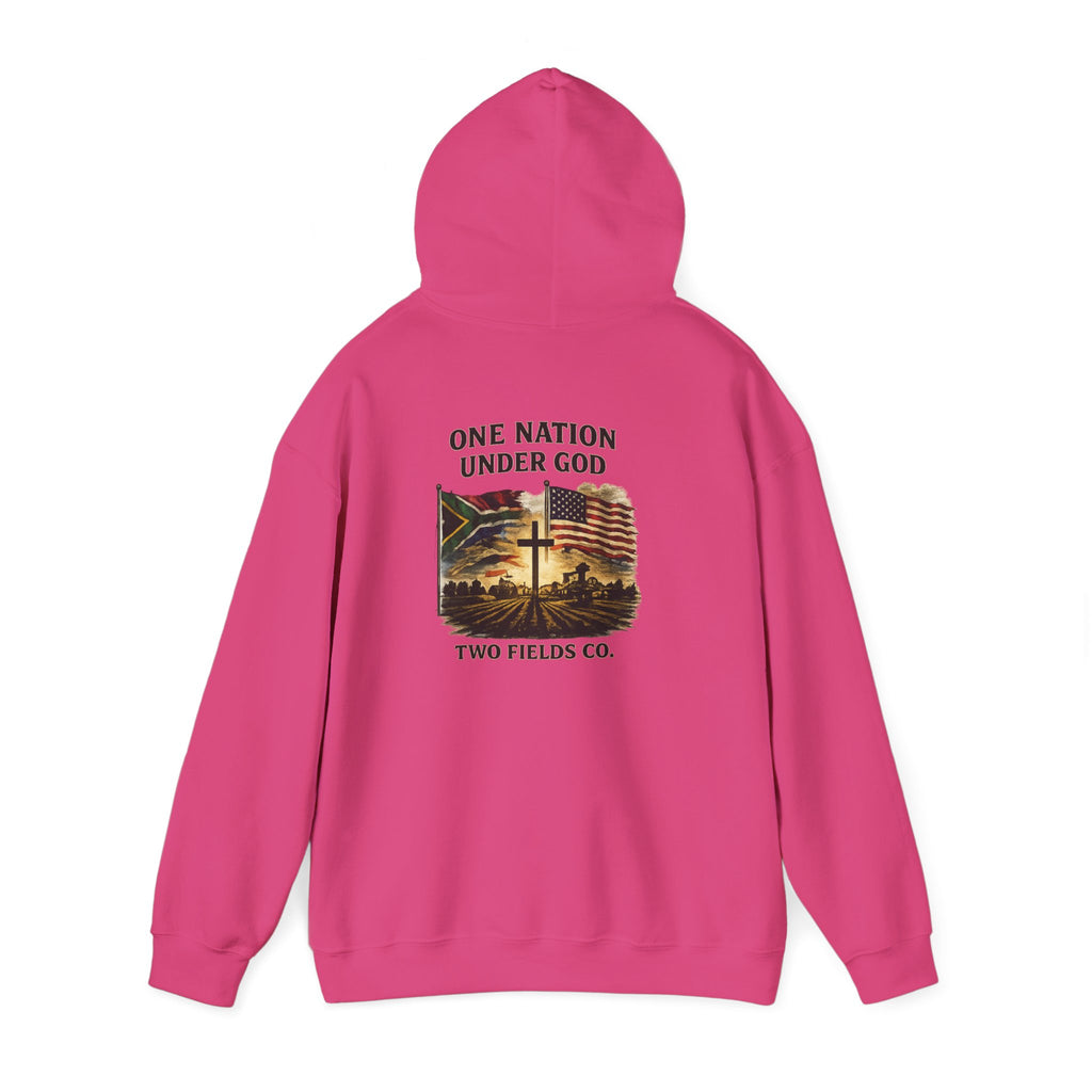 Hoodie - "One Nation Under God" Vintage Flag & Cross Hoodie