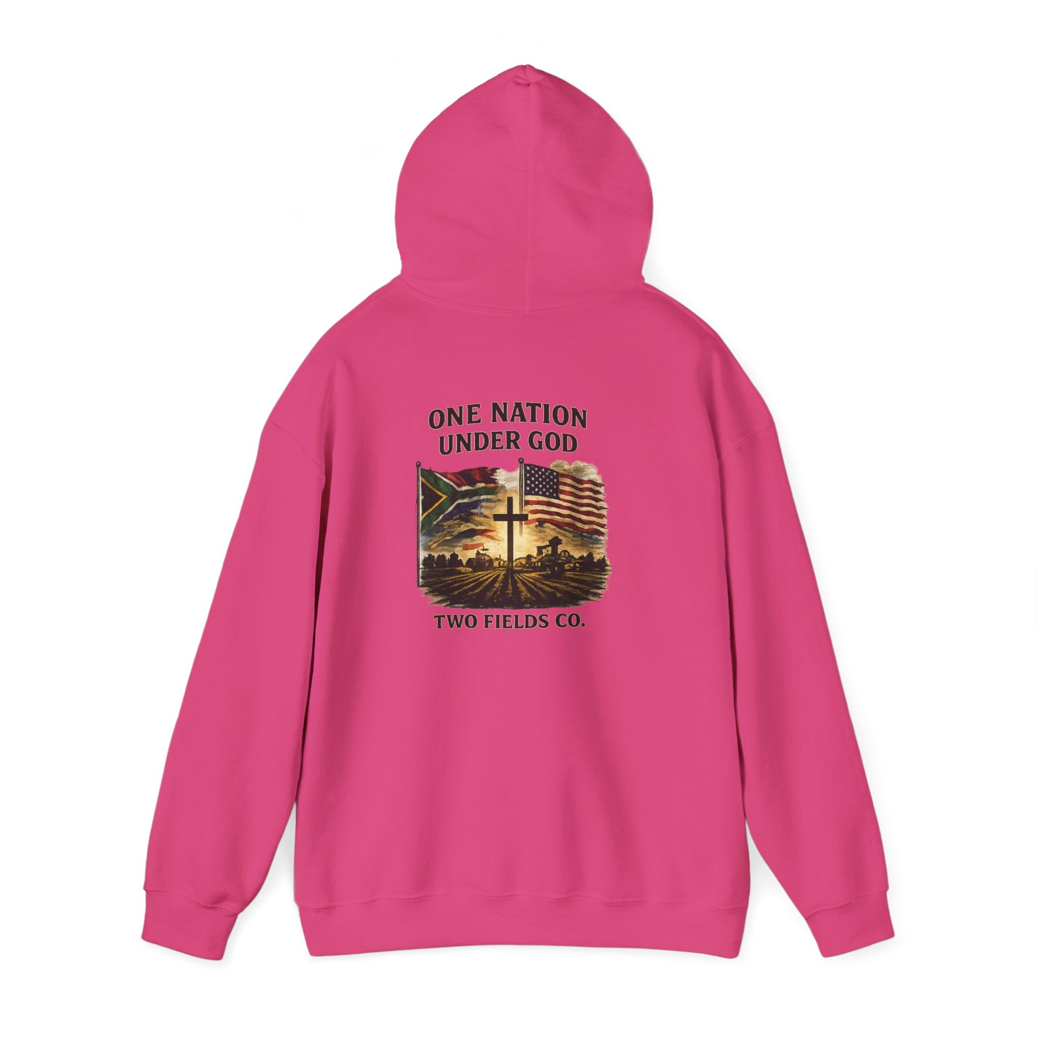 Hoodie - "One Nation Under God" Vintage Flag & Cross Hoodie