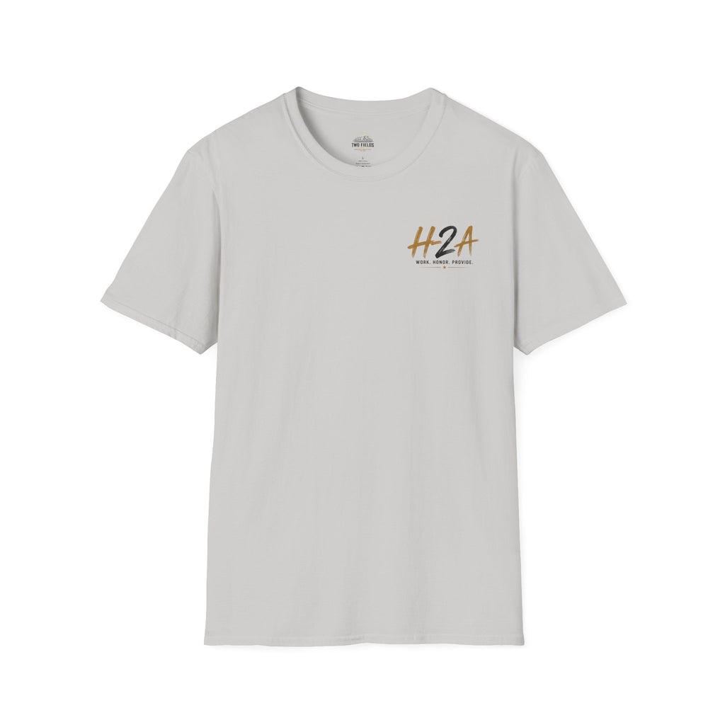 Softstyle T-shirt in white, short sleeves, front H2A logo