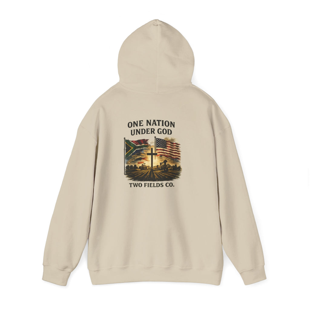Hoodie - "One Nation Under God" Vintage Flag & Cross Hoodie