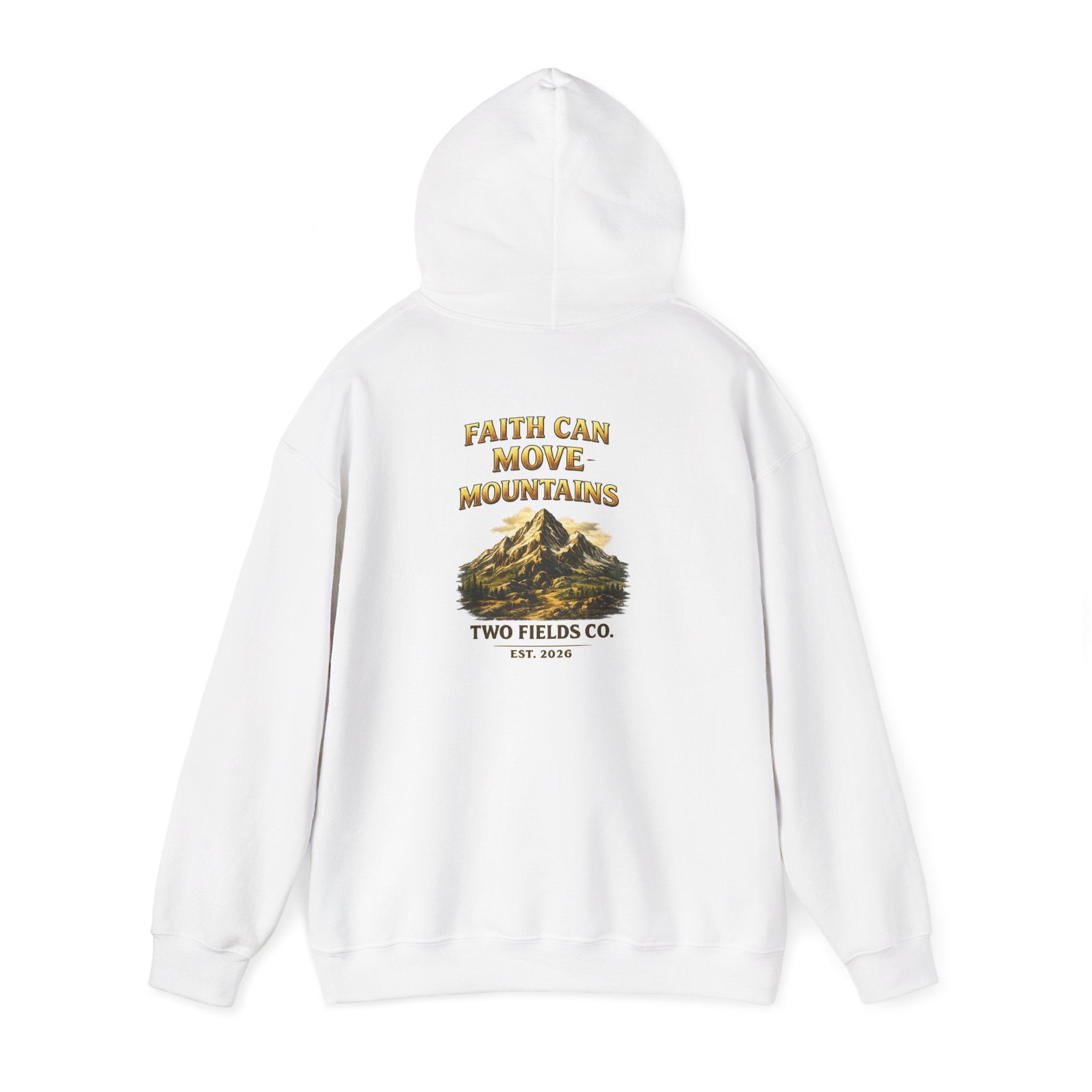 Mountain Adventure Hoodie — "Faith Can Move Mountains" Graphic Pullover
