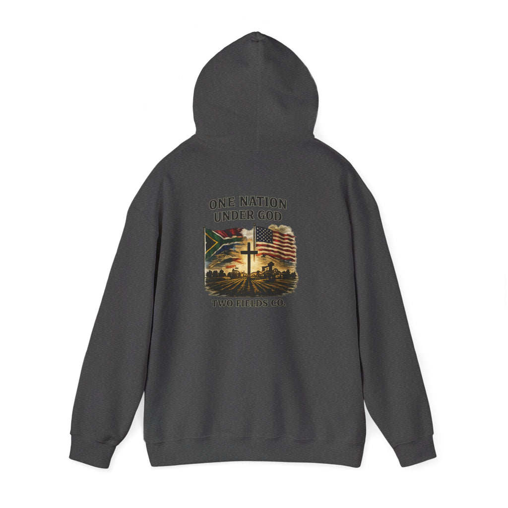 Hoodie - "One Nation Under God" Vintage Flag & Cross Hoodie