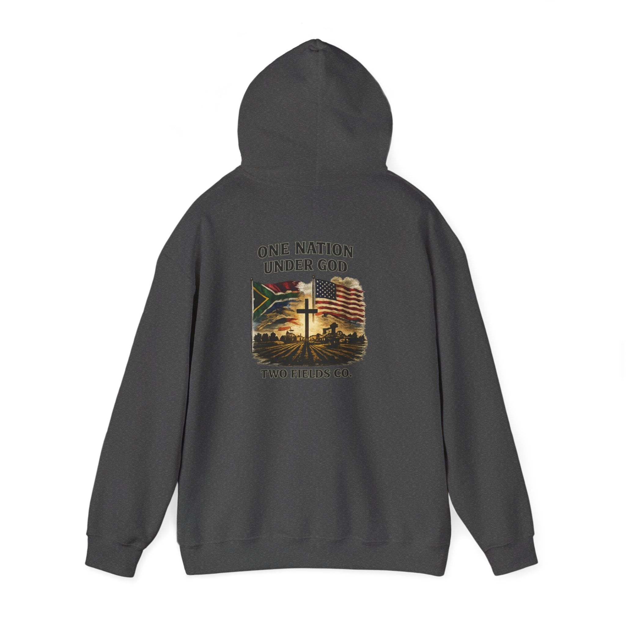 Hoodie - "One Nation Under God" Vintage Flag & Cross Hoodie