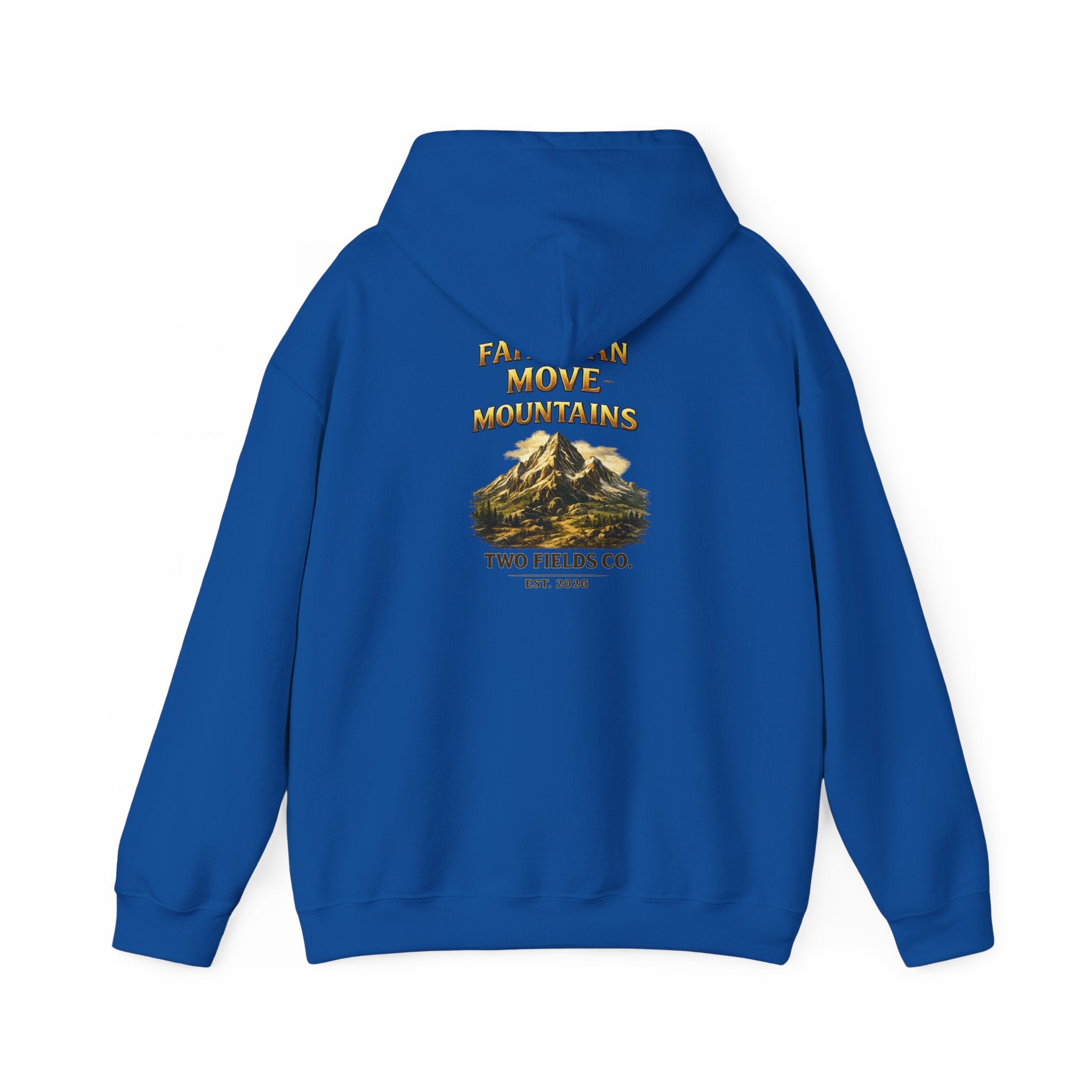 Mountain Adventure Hoodie — "Faith Can Move Mountains" Graphic Pullover