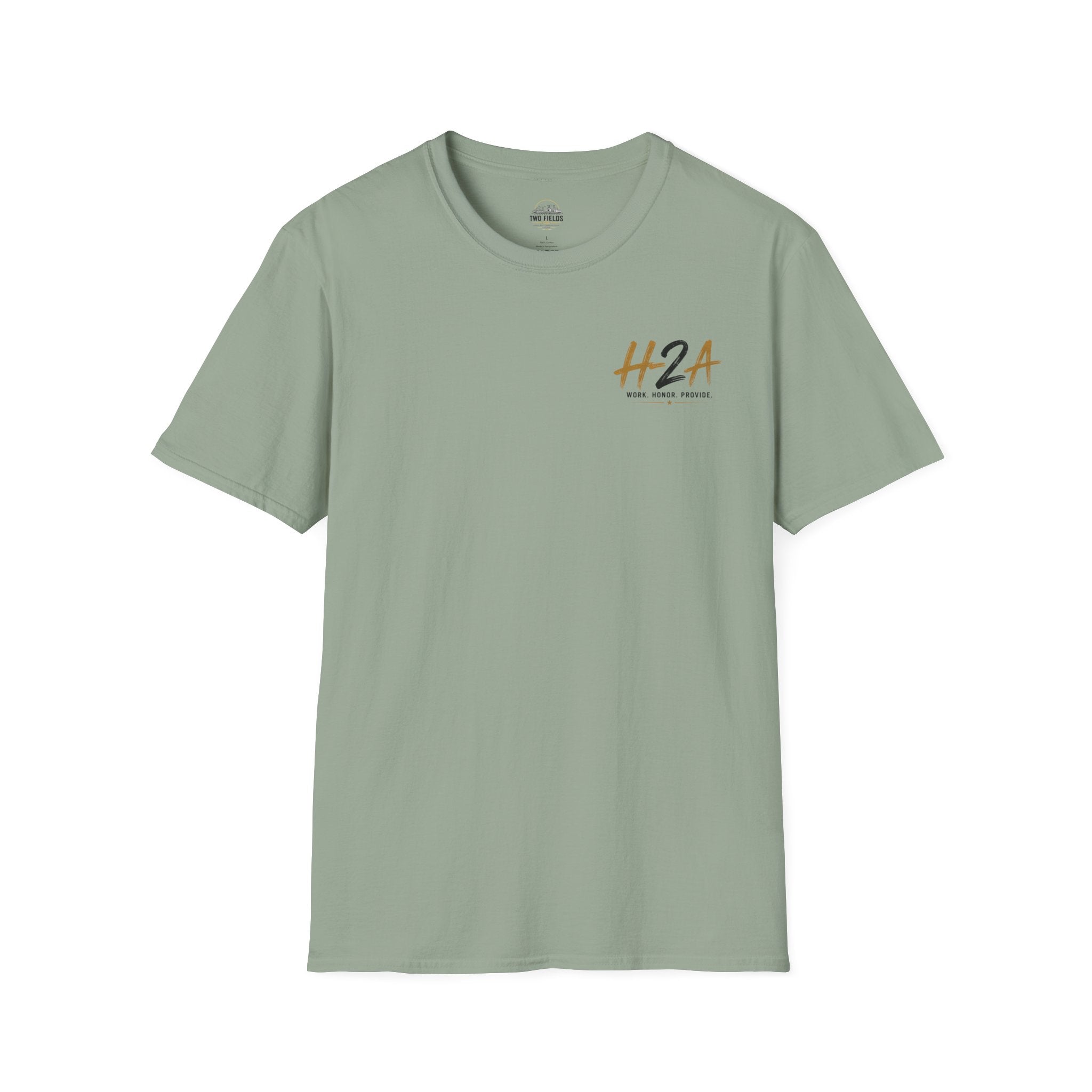 Light green unisex softstyle T-shirt with small chest H2A logo print