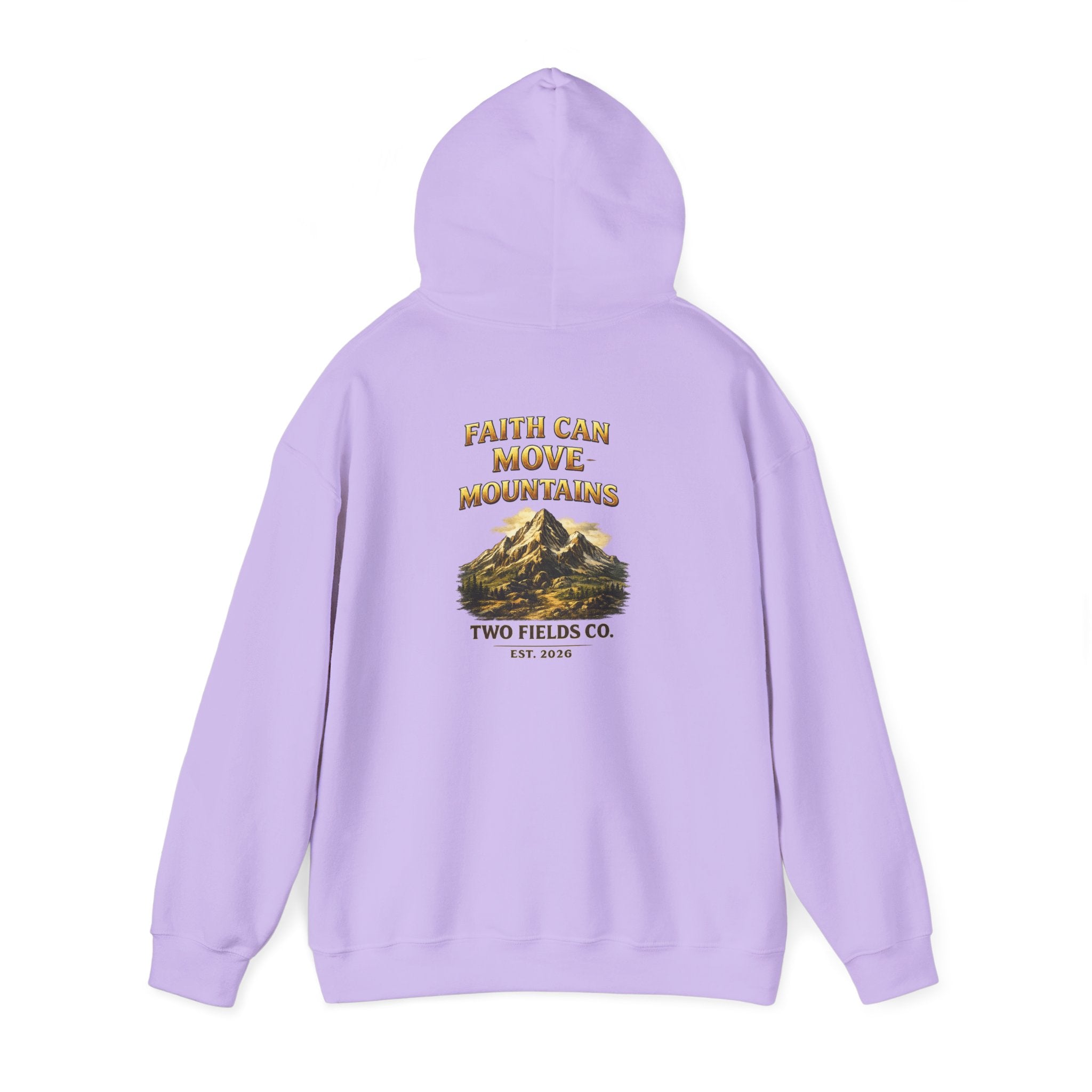 Mountain Adventure Hoodie — "Faith Can Move Mountains" Graphic Pullover