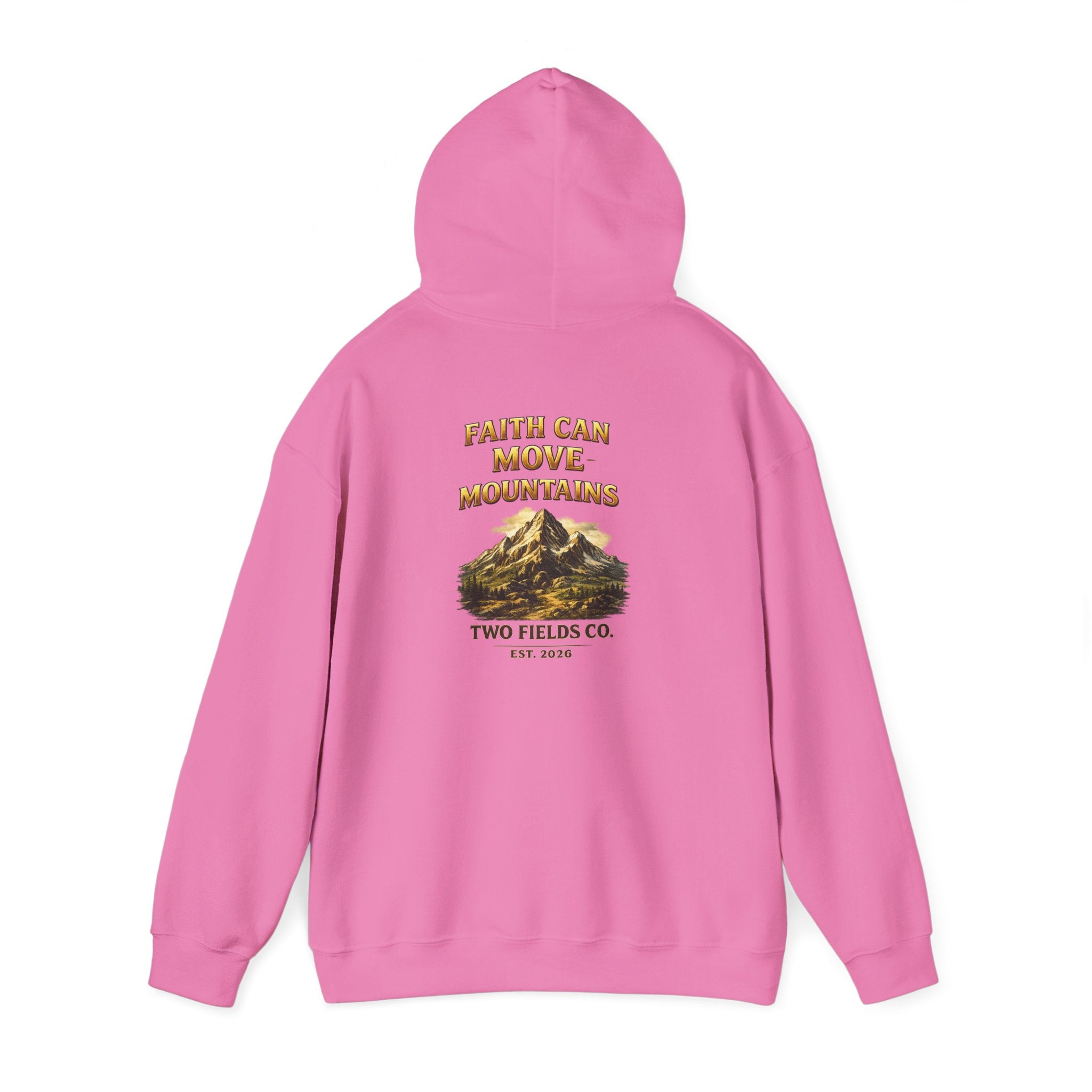 Mountain Adventure Hoodie — "Faith Can Move Mountains" Graphic Pullover