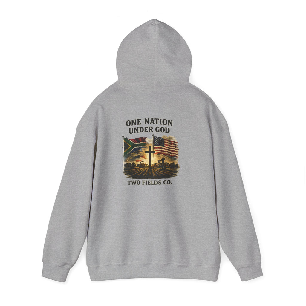 Hoodie - "One Nation Under God" Vintage Flag & Cross Hoodie