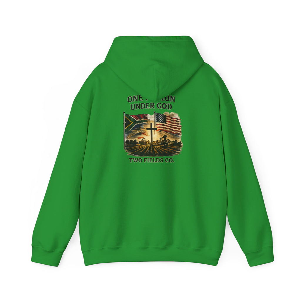 Hoodie - "One Nation Under God" Vintage Flag & Cross Hoodie