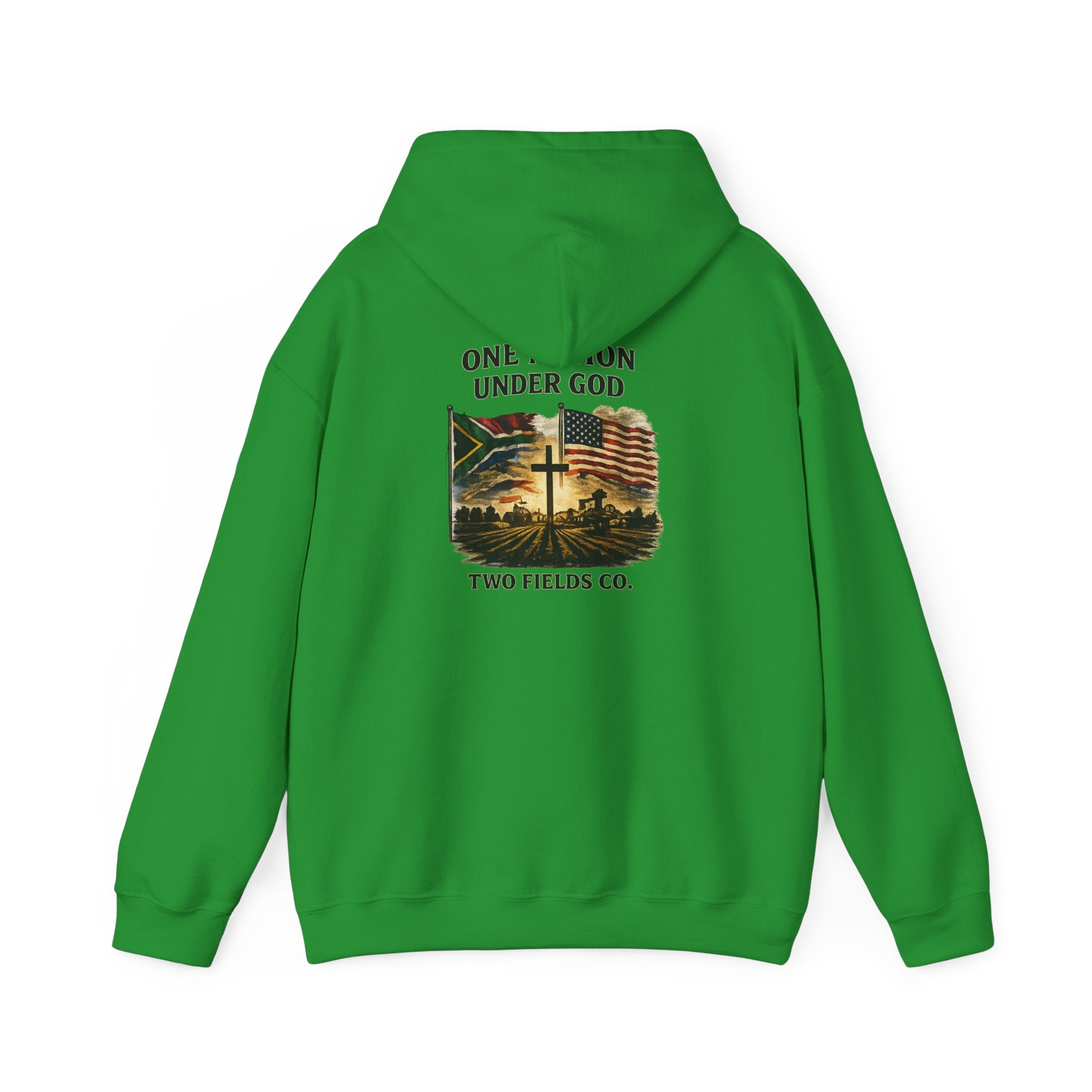 Hoodie - "One Nation Under God" Vintage Flag & Cross Hoodie