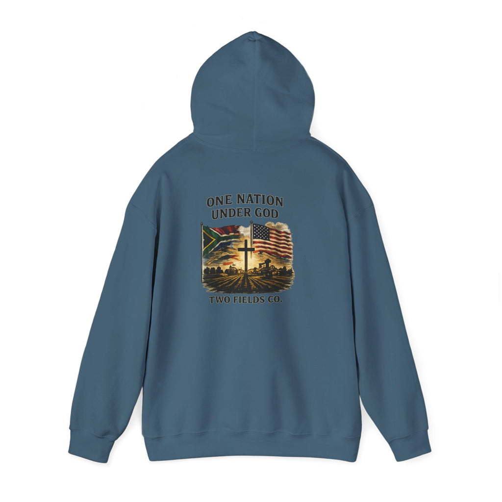 Hoodie - "One Nation Under God" Vintage Flag & Cross Hoodie