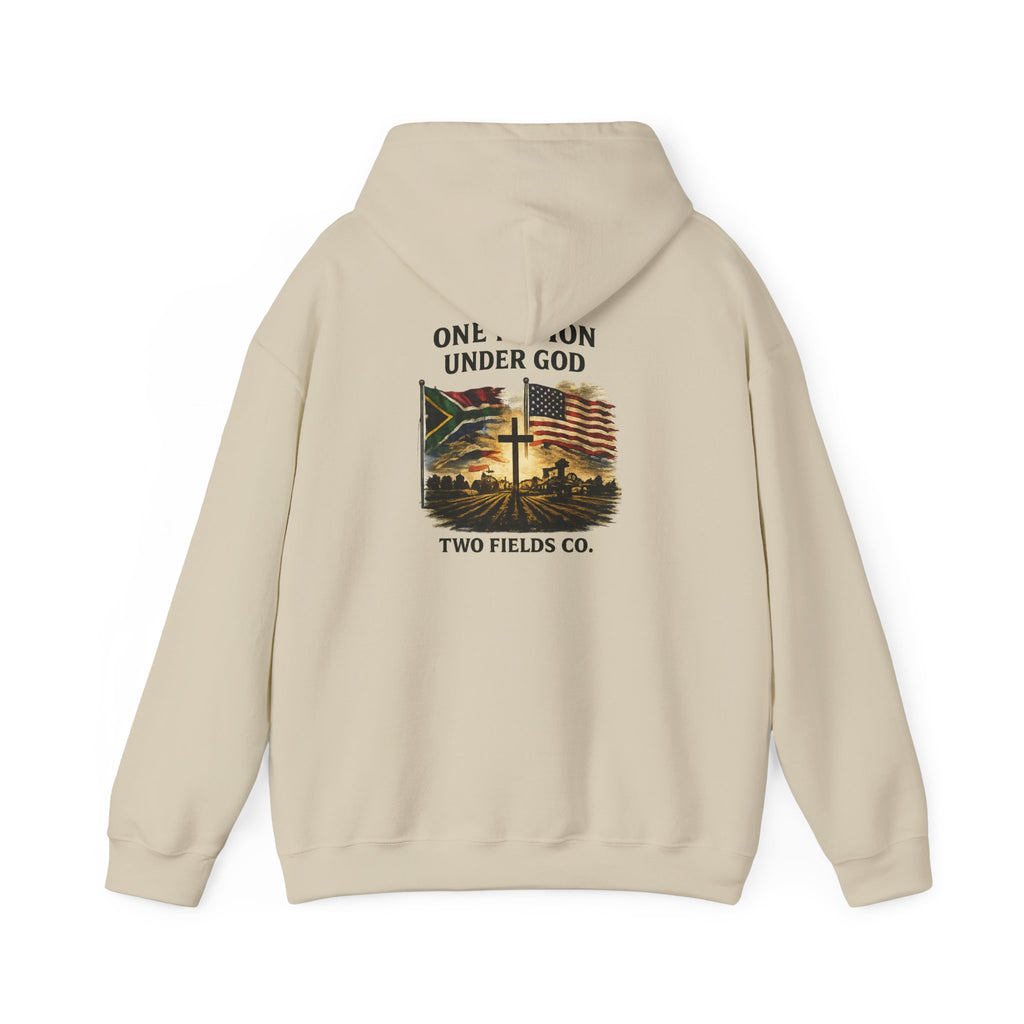 Hoodie - "One Nation Under God" Vintage Flag & Cross Hoodie